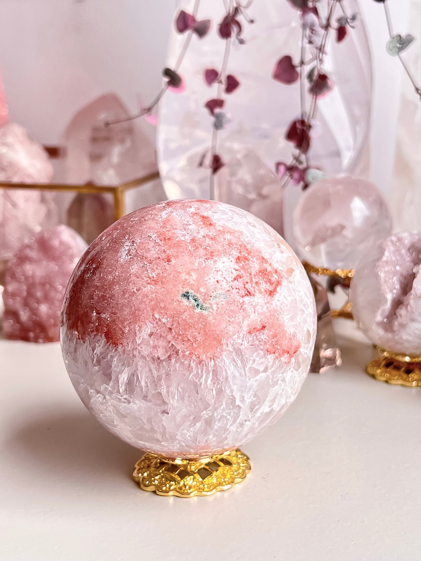 Pink amethyst sphere