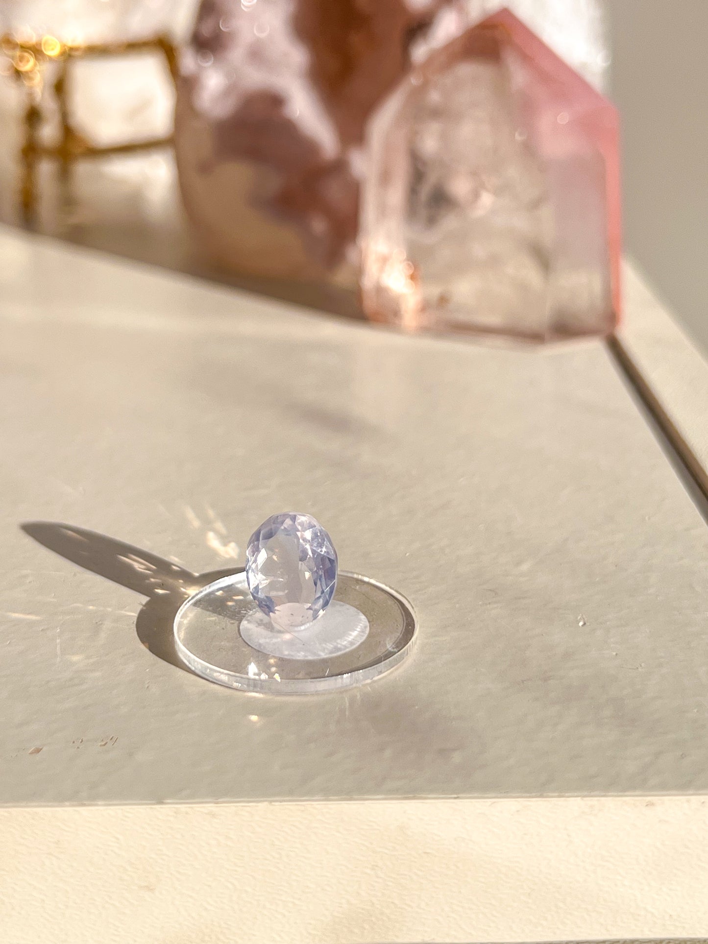 Faceted Lavender Moon Quartz