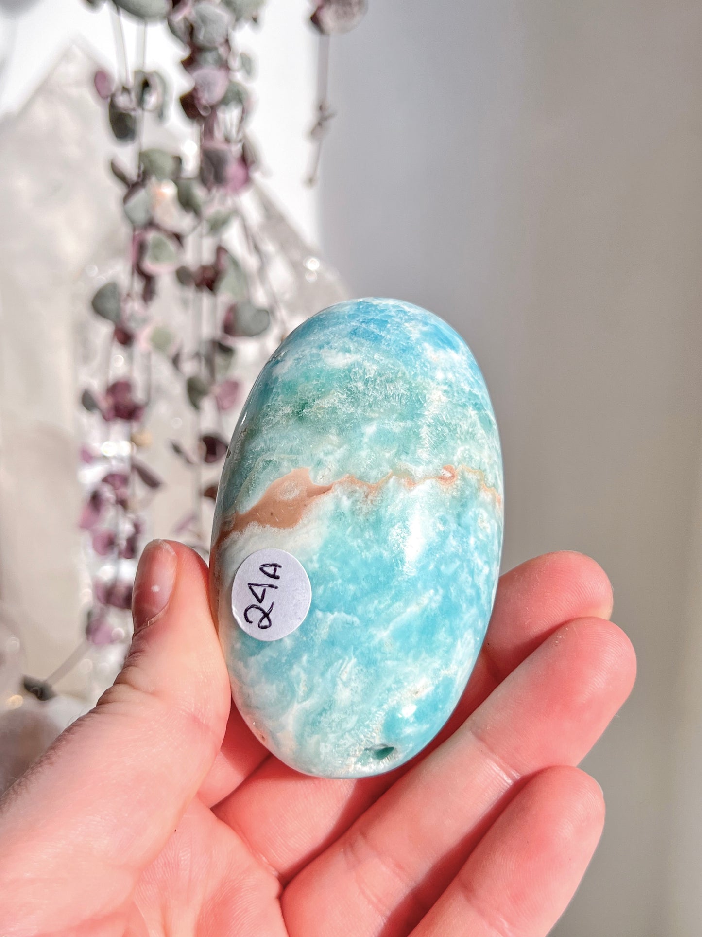 High Grade Blue Aragonite Palm