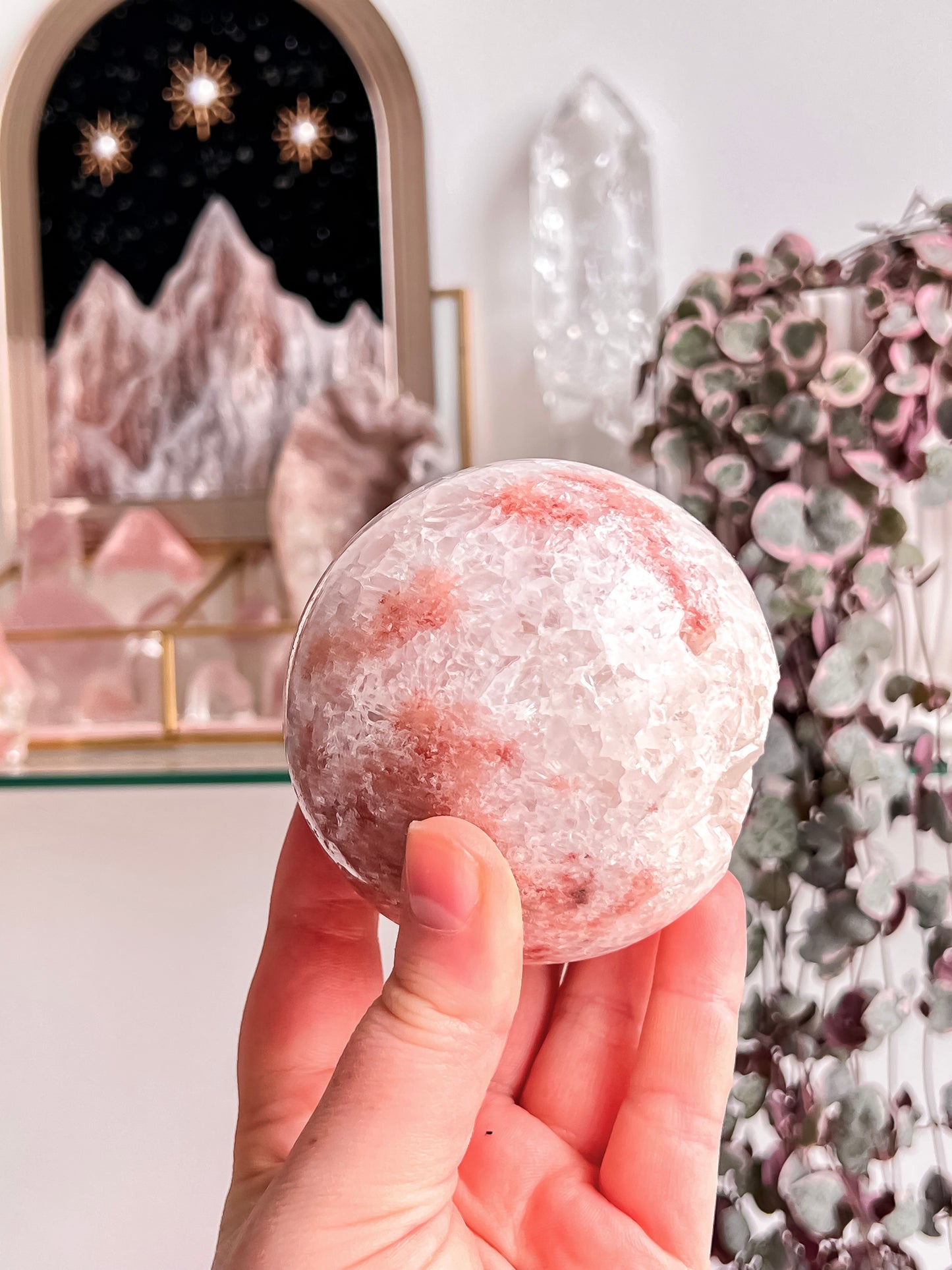 Pink amethyst sphere