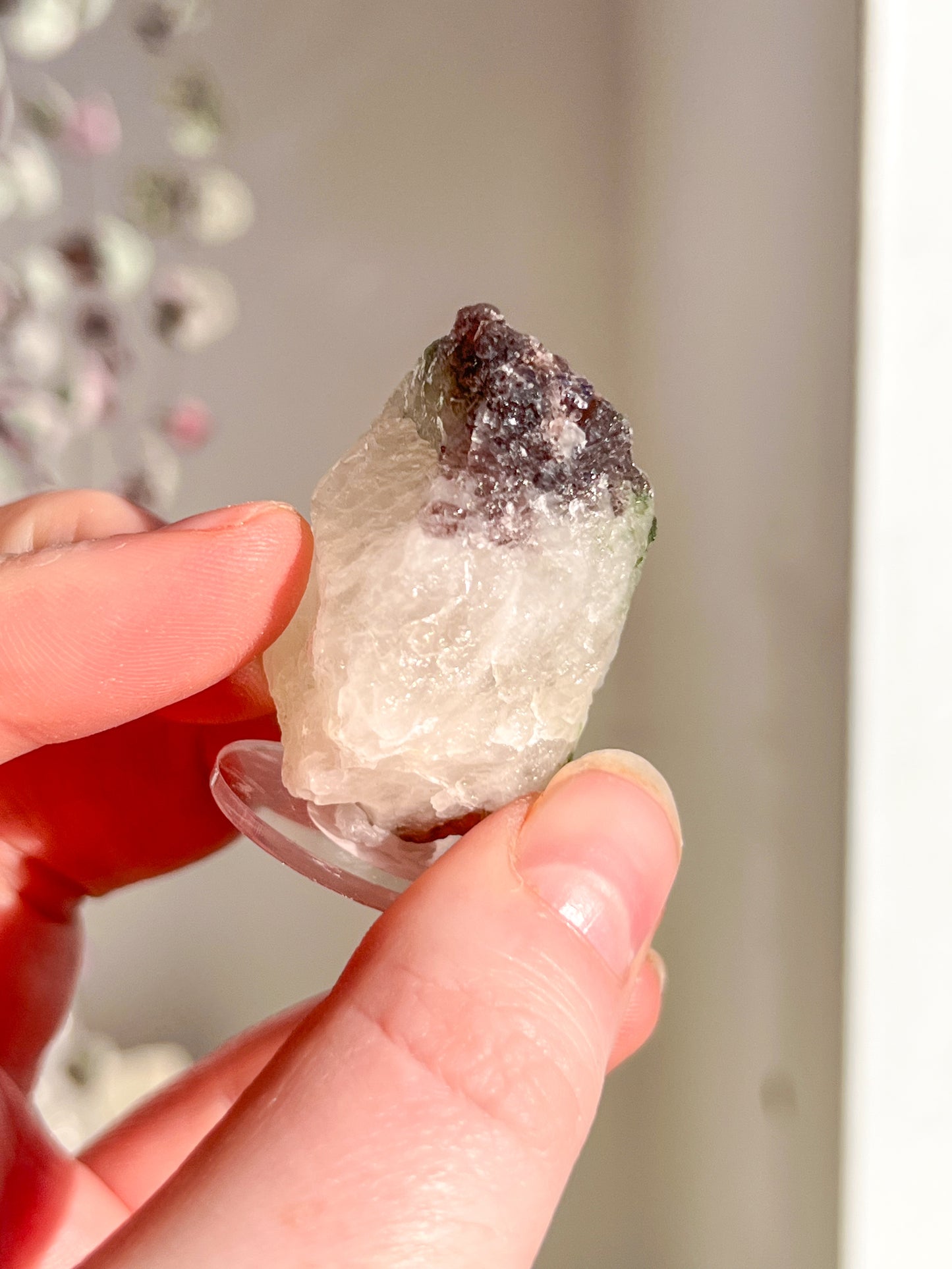 Green Tourmaline in quartz