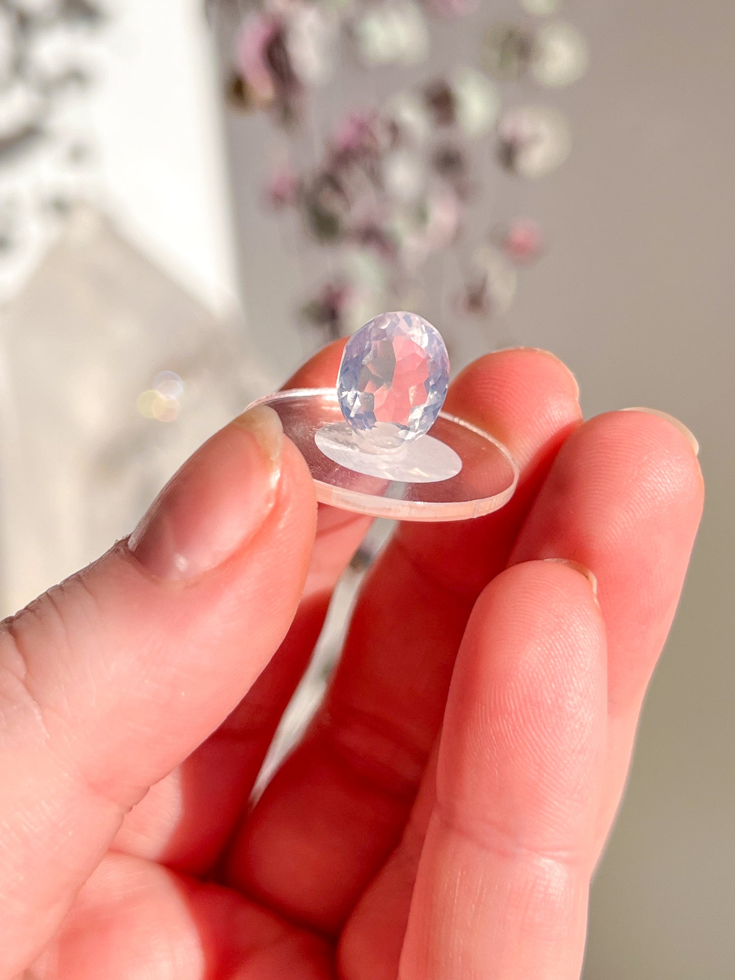 Faceted Lavender Moon Quartz