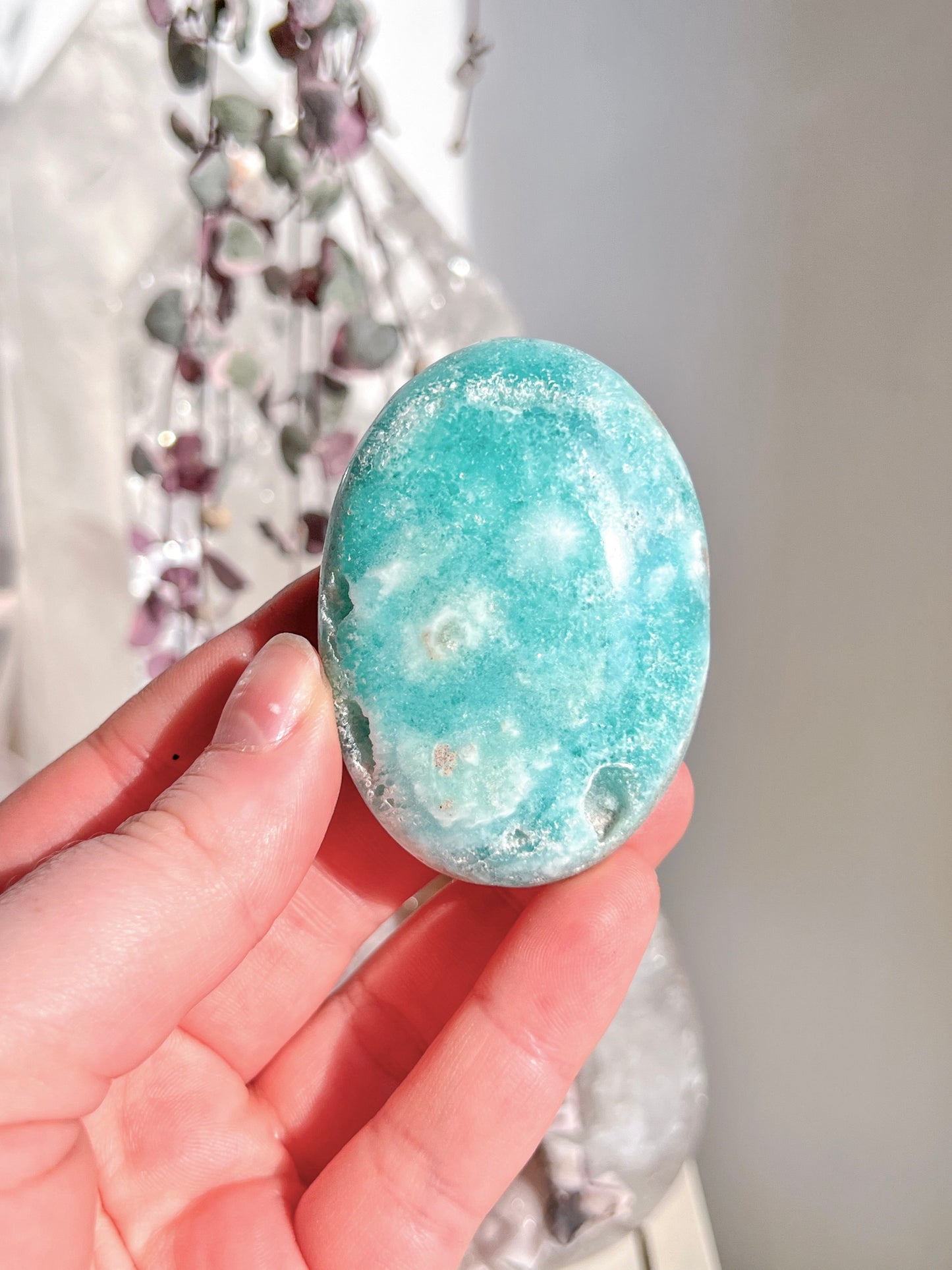 High Grade Blue Aragonite Palm
