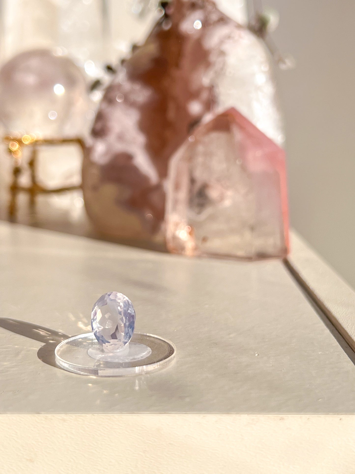 Faceted Lavender Moon Quartz