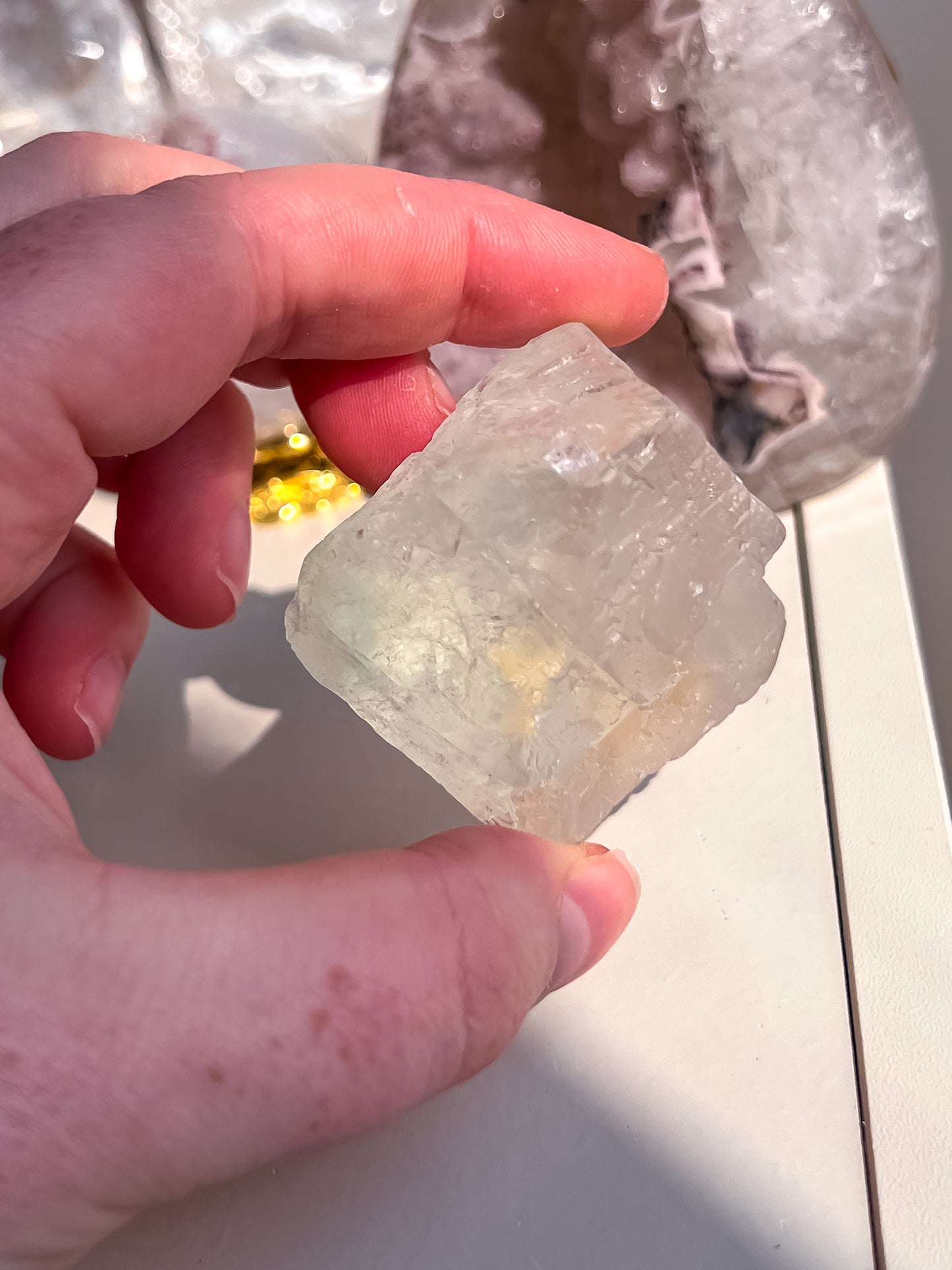Rare bi coloured fluorite