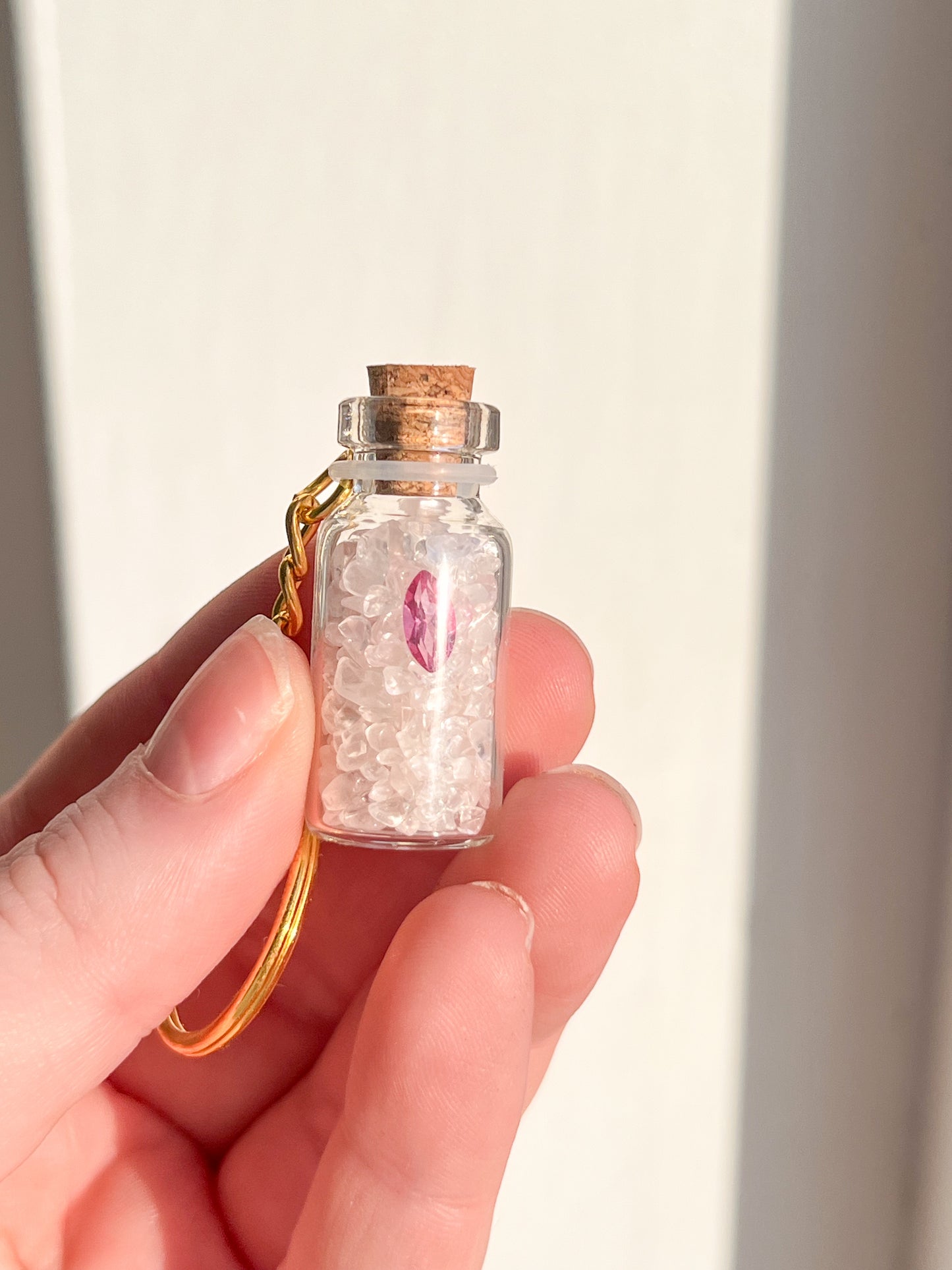 Blissful on the go Key Ring - Pink Topaz
