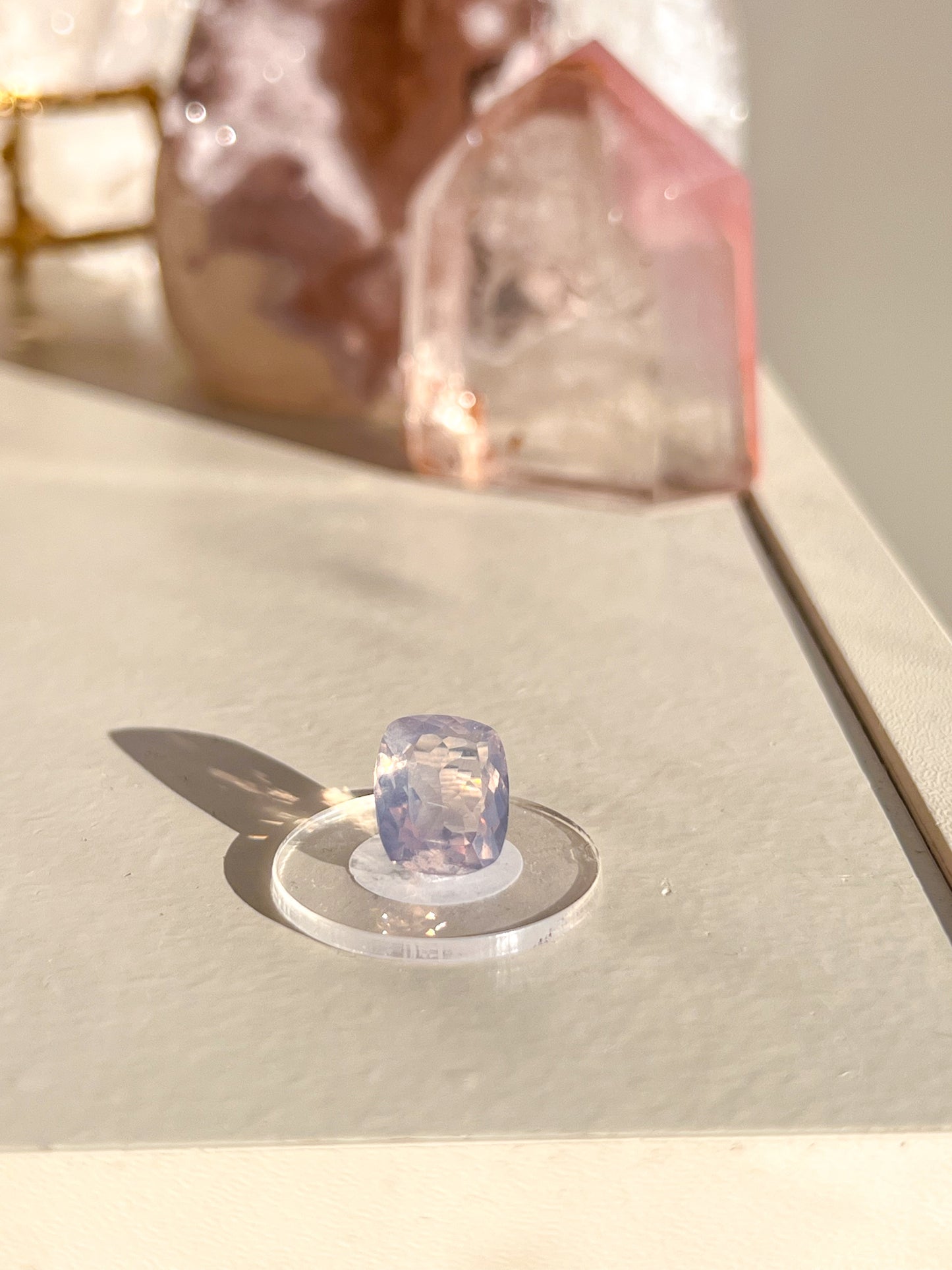 Faceted Lavender Moon Quartz