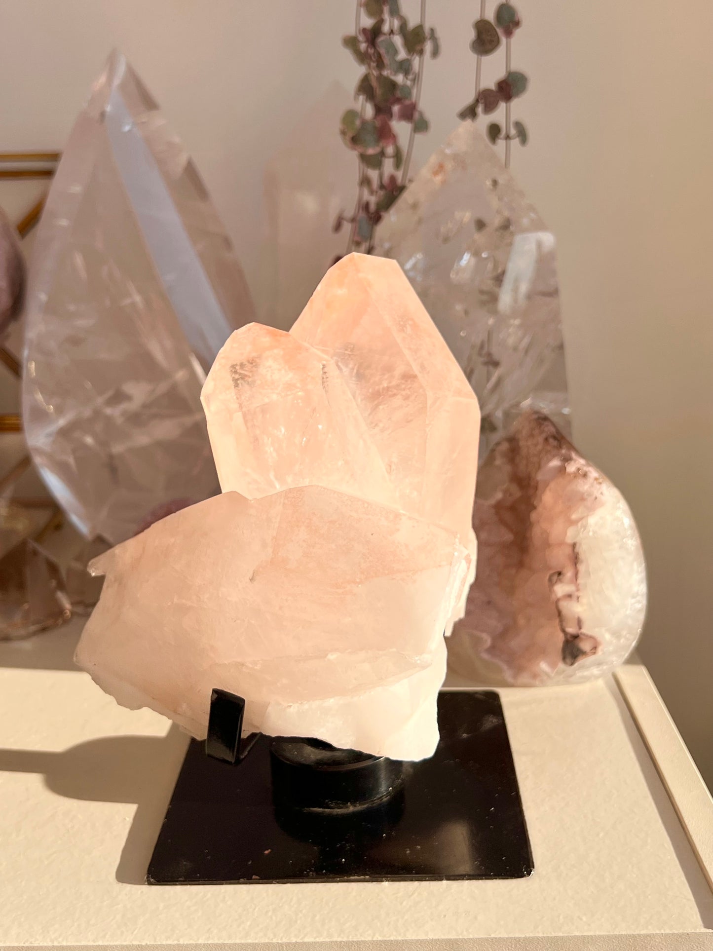XL Pink lemurian cluster