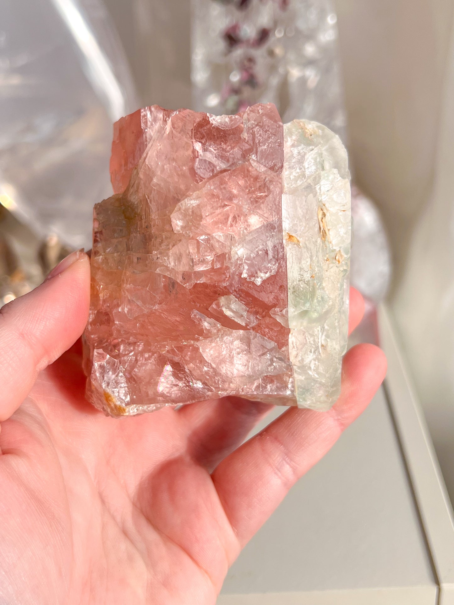 Rare bi coloured fluorite