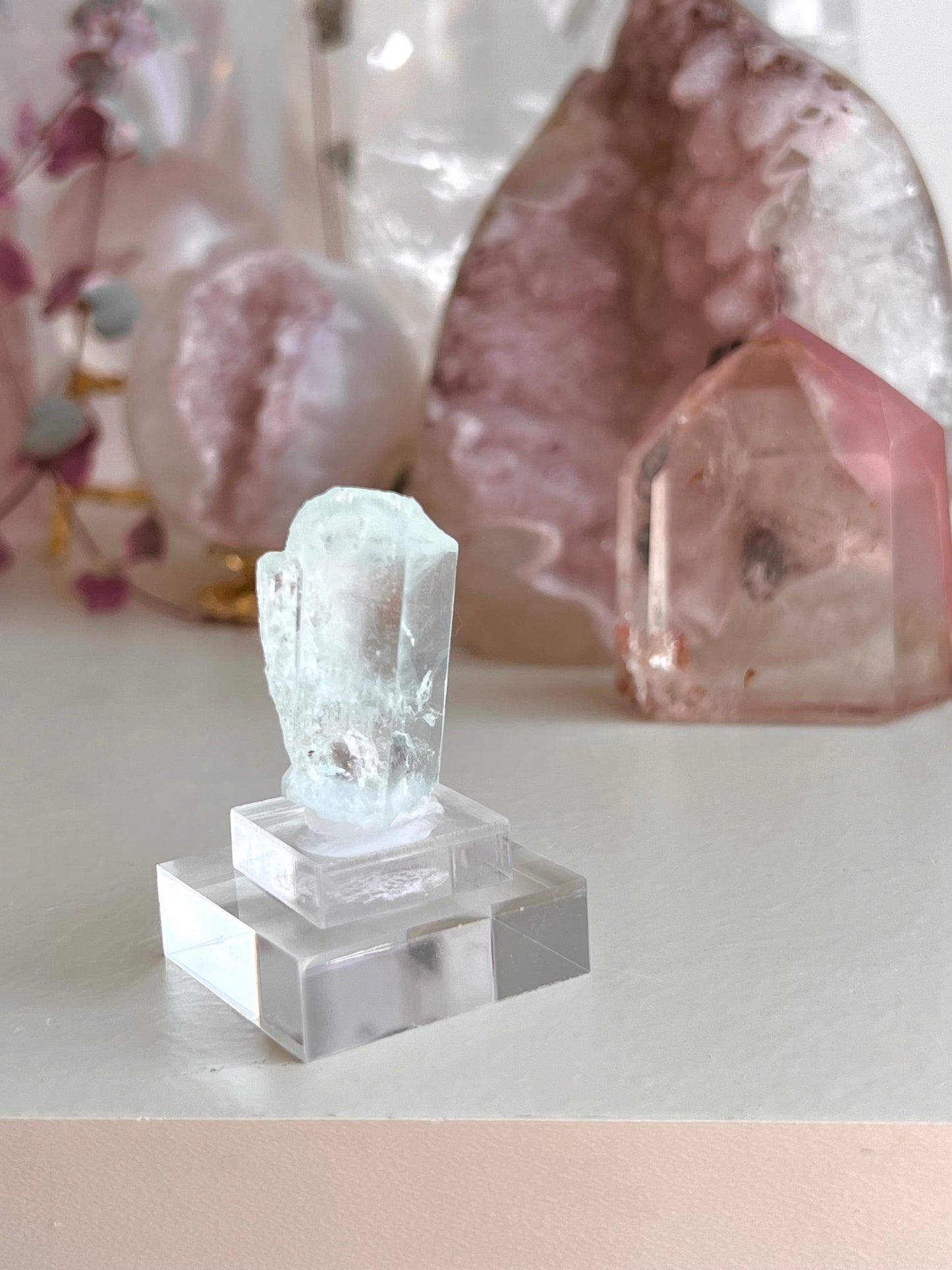 High Grade Aquamarine on stand