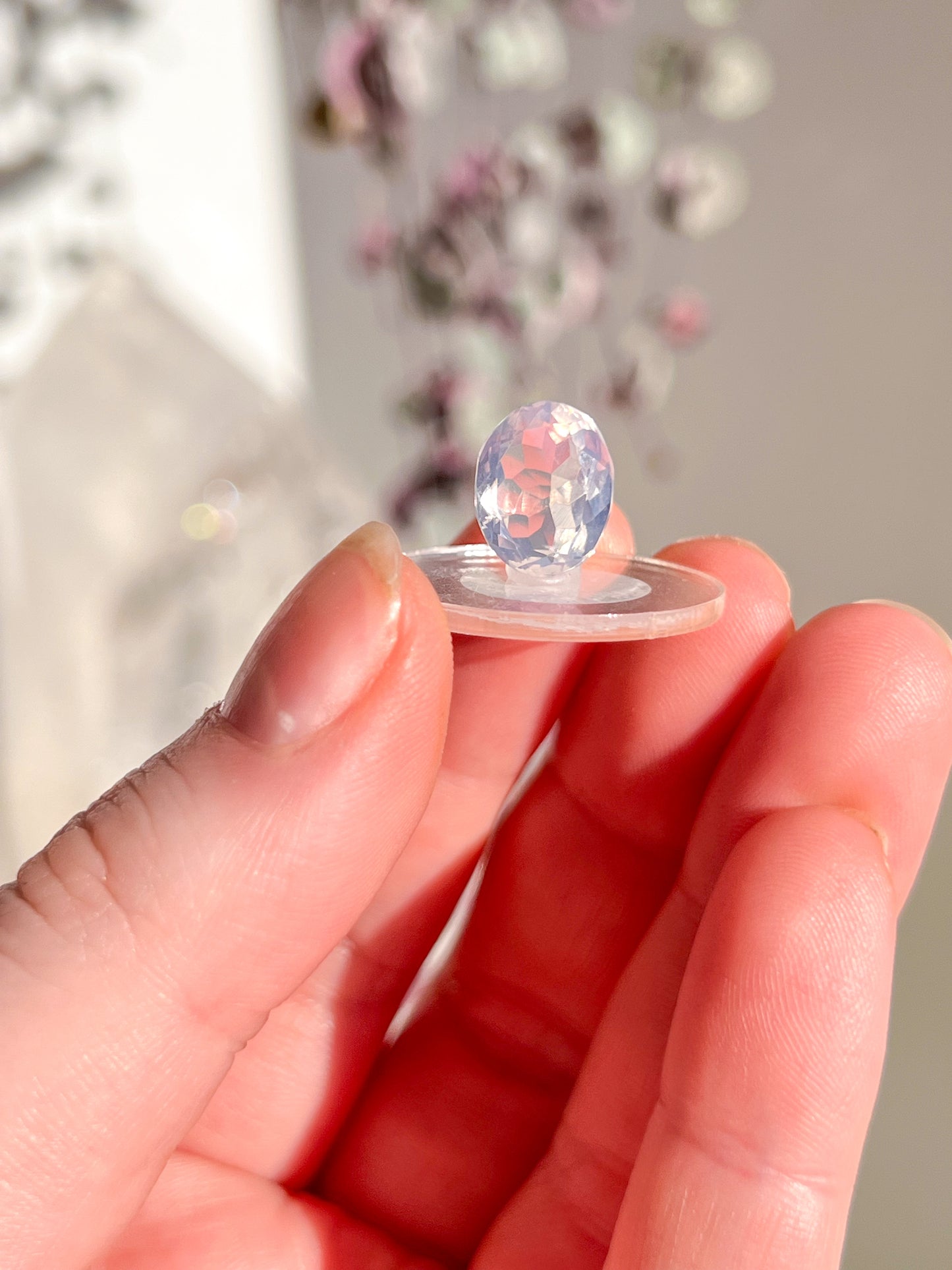 Faceted Lavender Moon Quartz