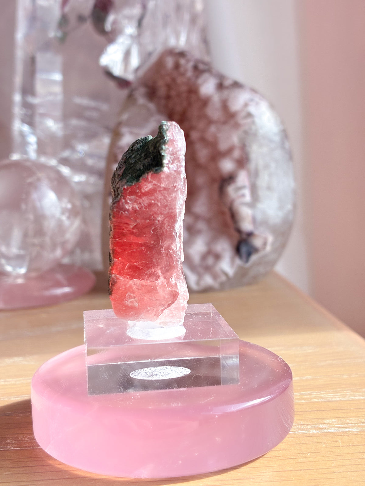 Swiss pink fluorite specimen
