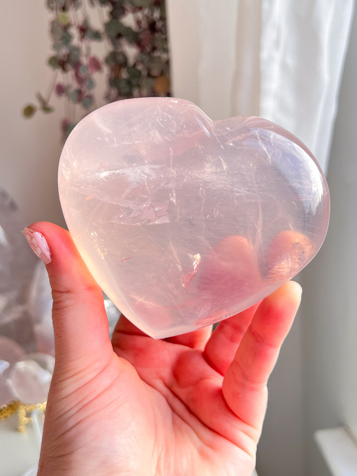 Star Rose Quartz Heart