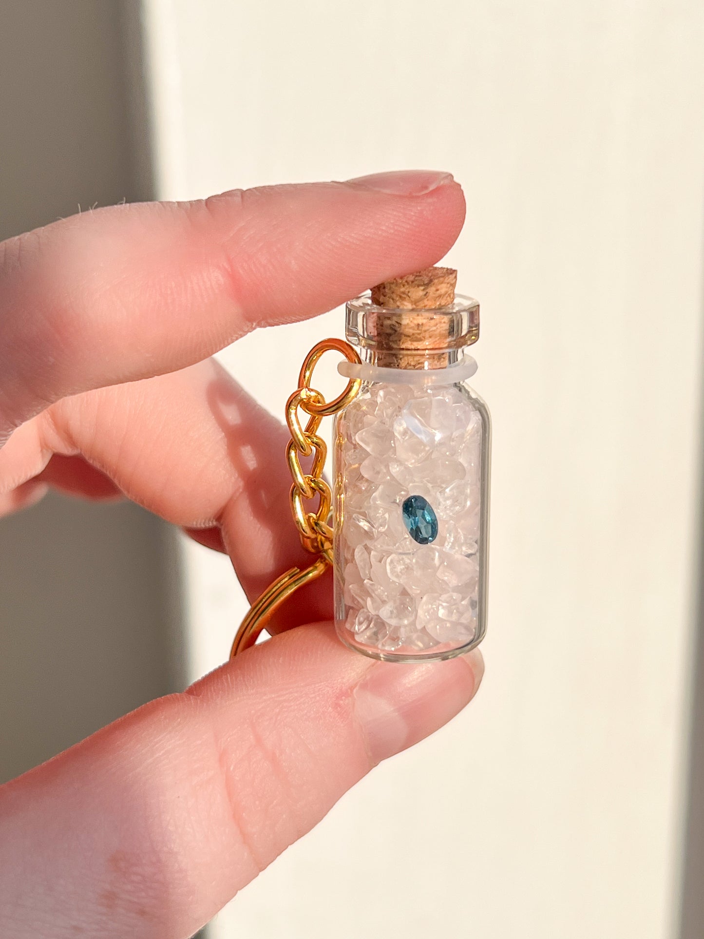 Blissful on the go Key Ring - London Blue Topaz