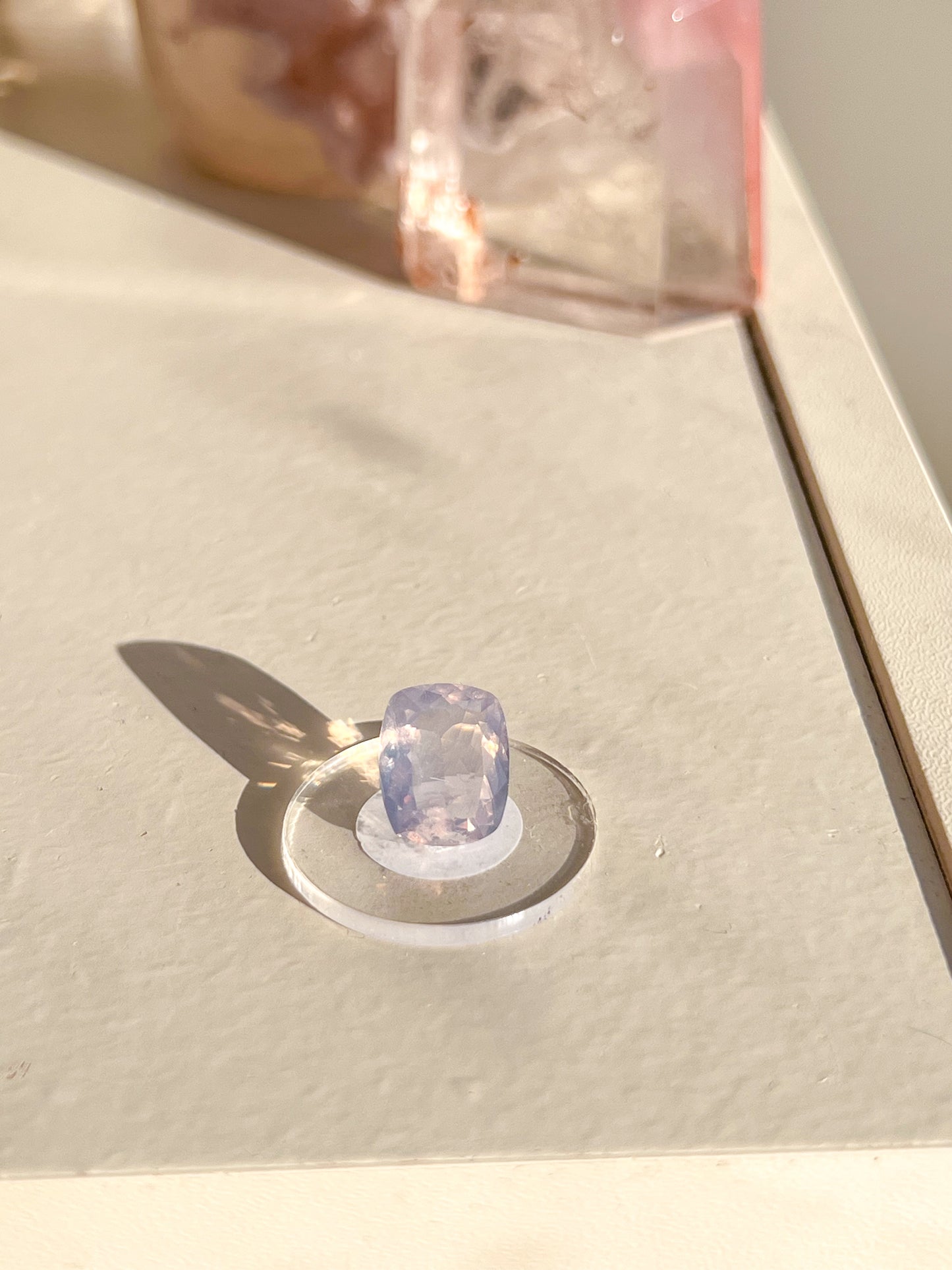Faceted Lavender Moon Quartz