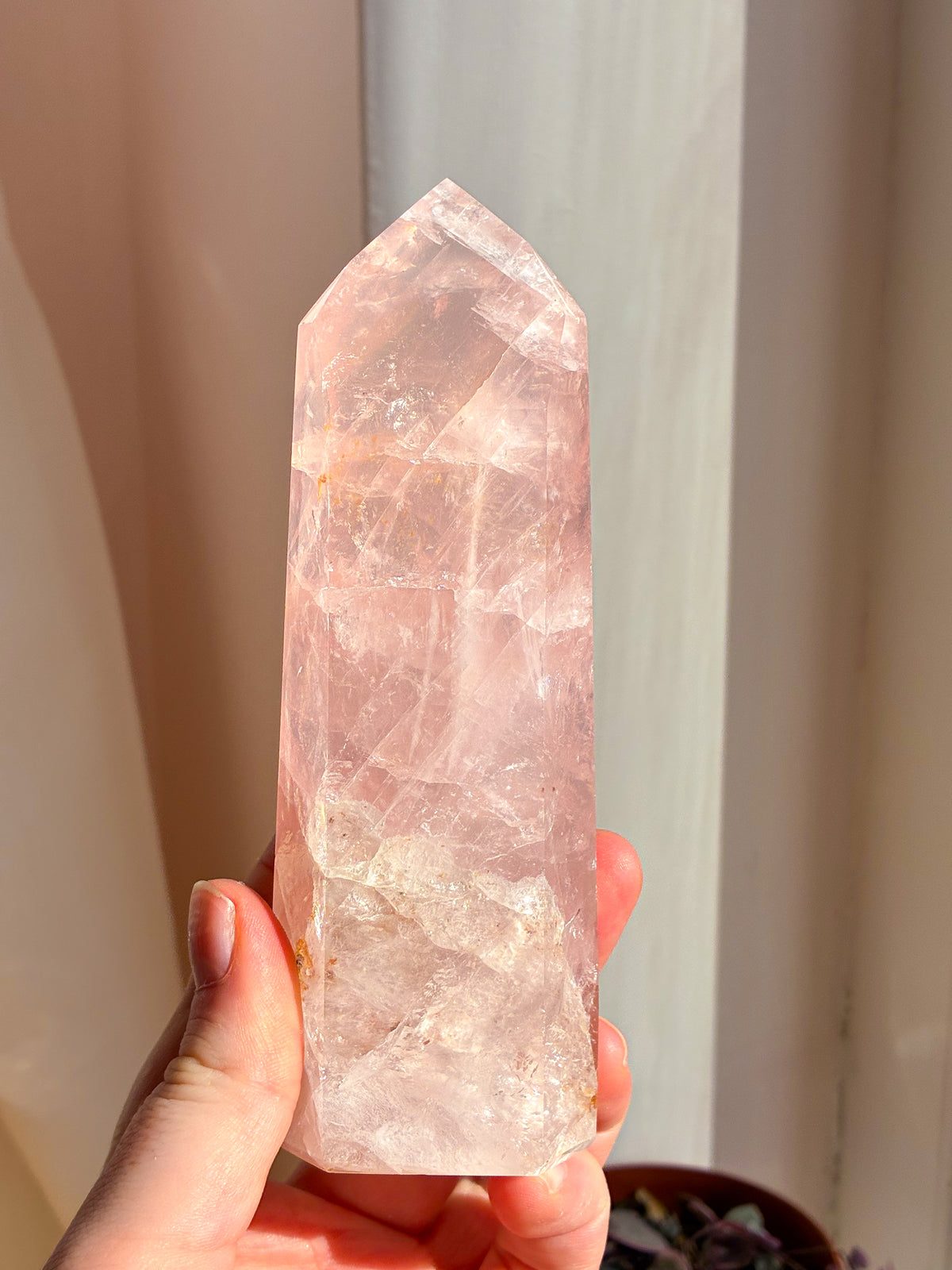 Brazlian Rose Quartz tower