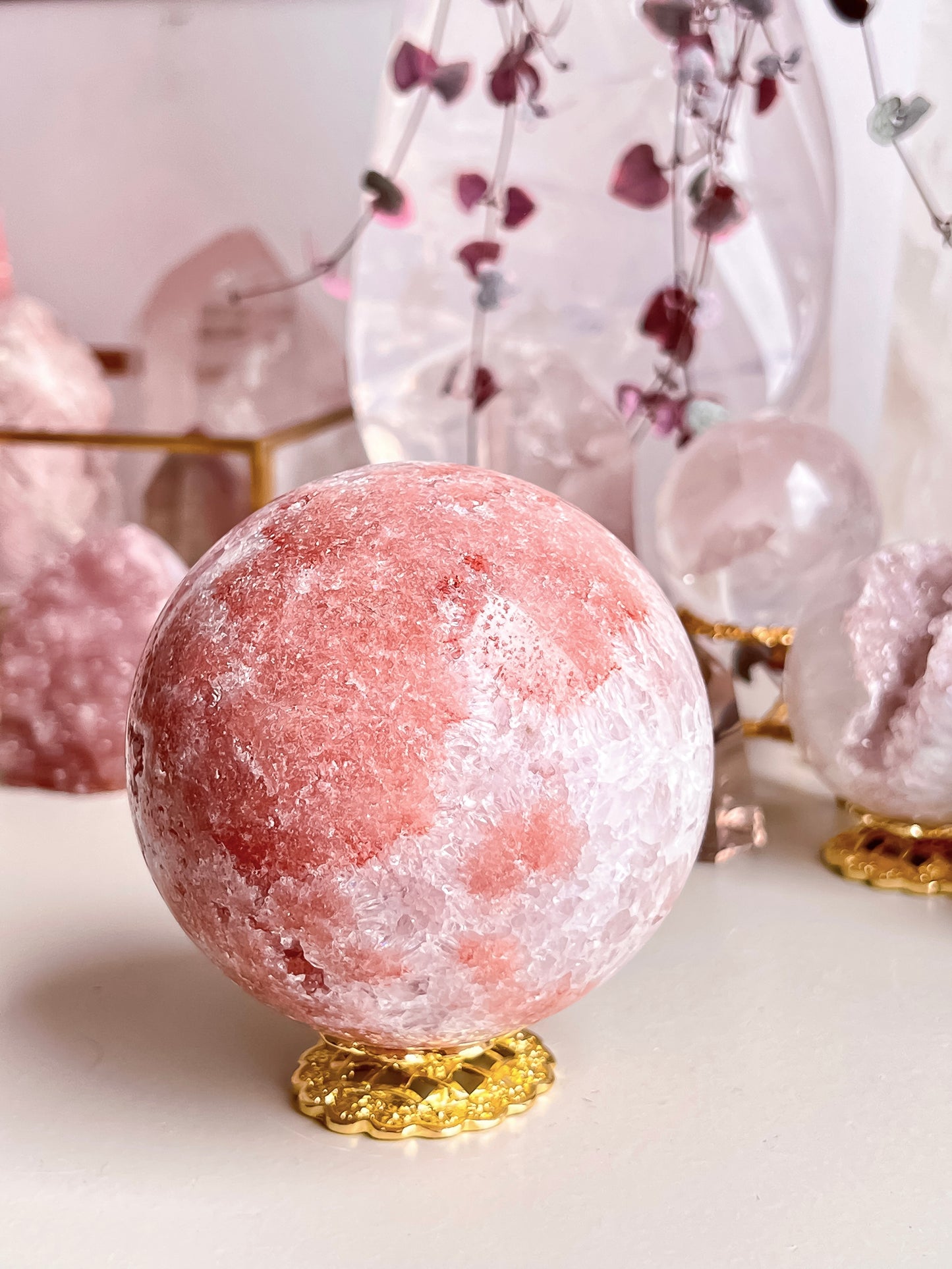 Pink amethyst sphere