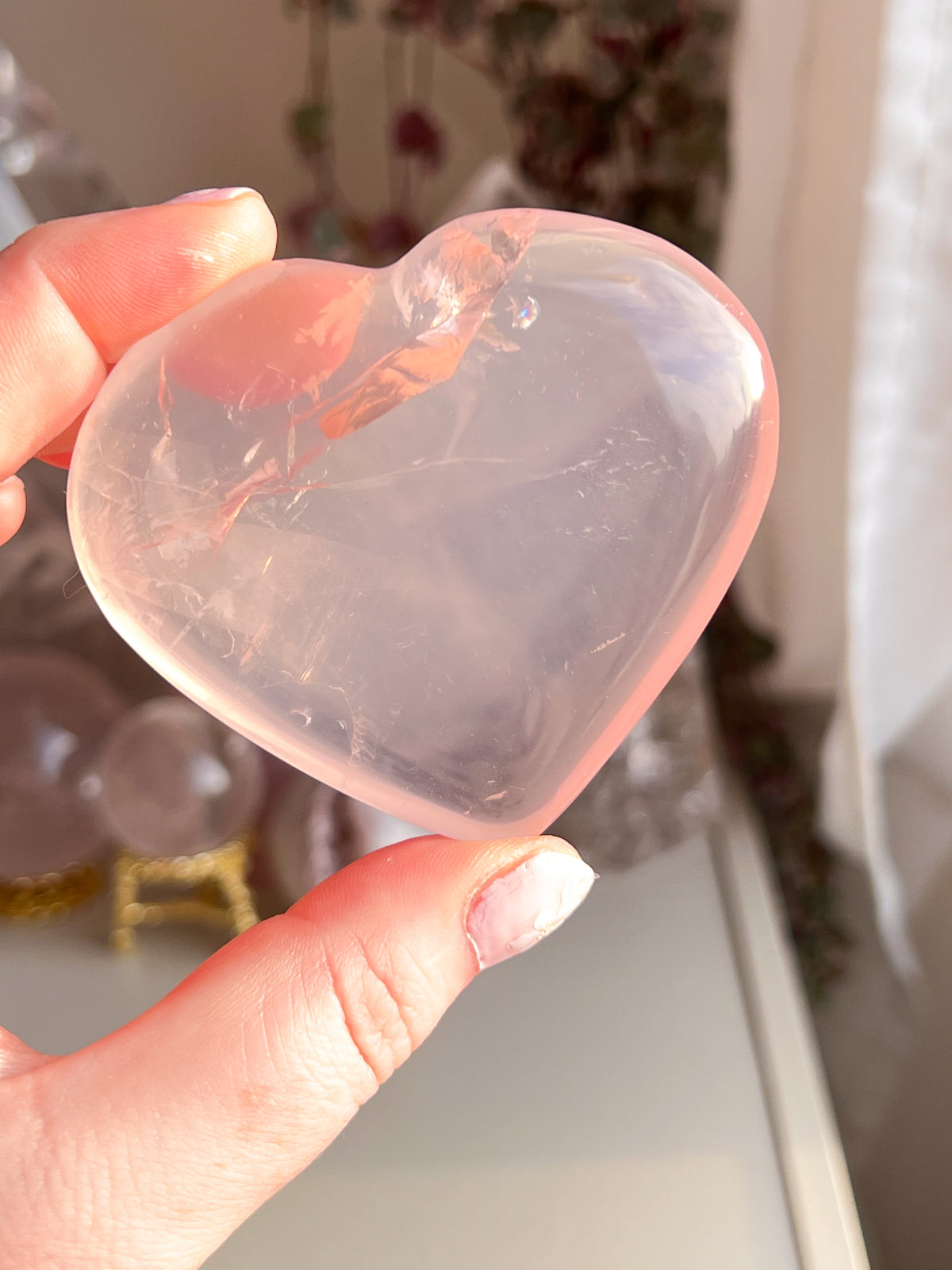 Star Rose Quartz Heart