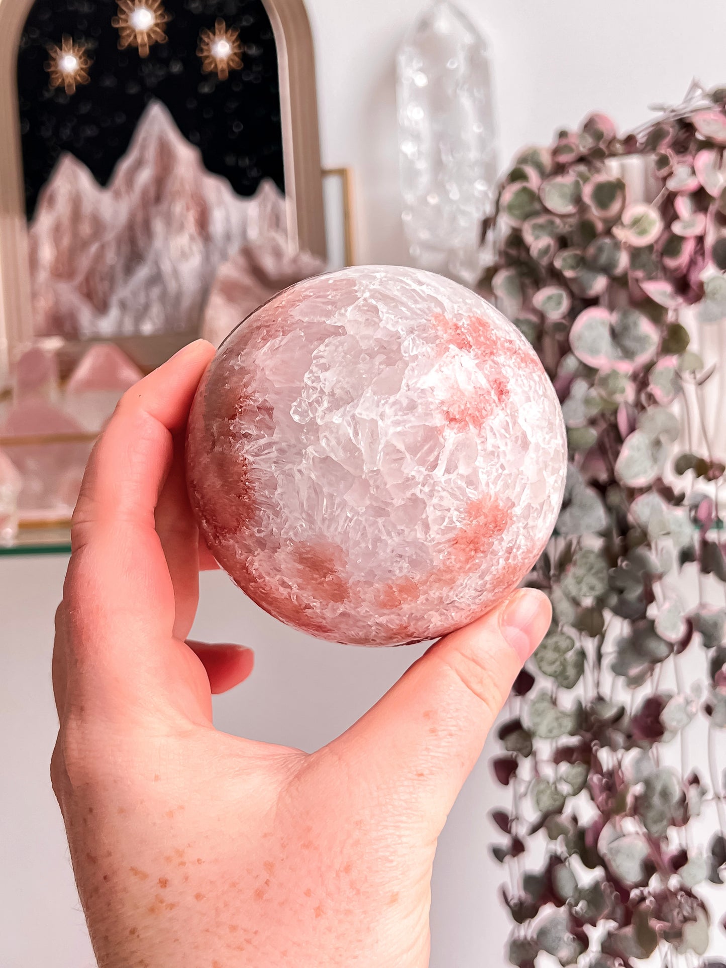 Pink amethyst sphere