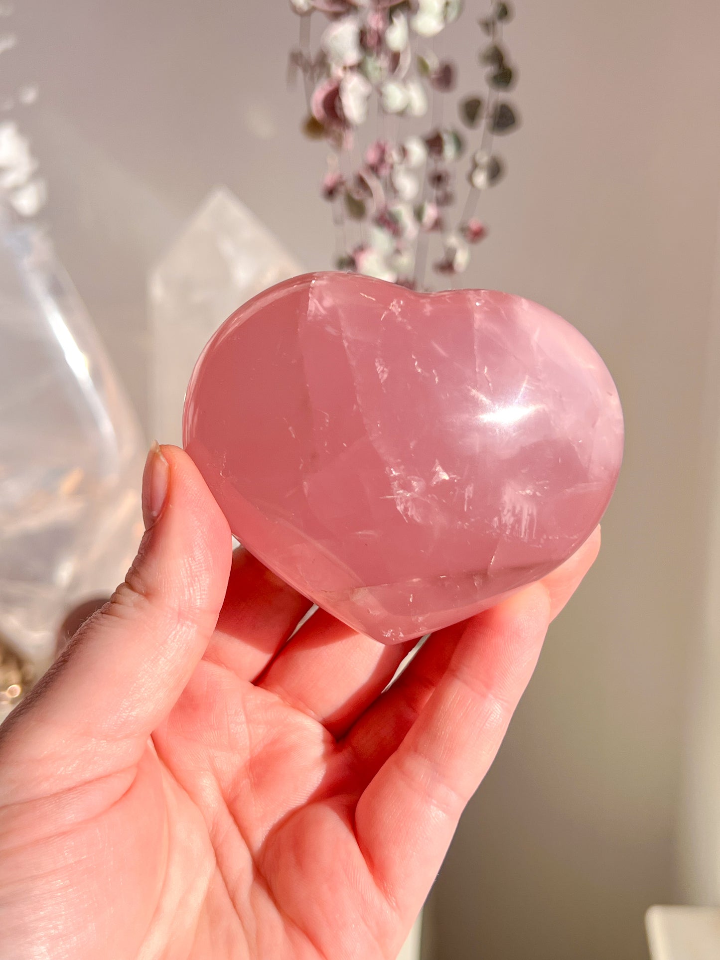 Star Rose Quartz heart