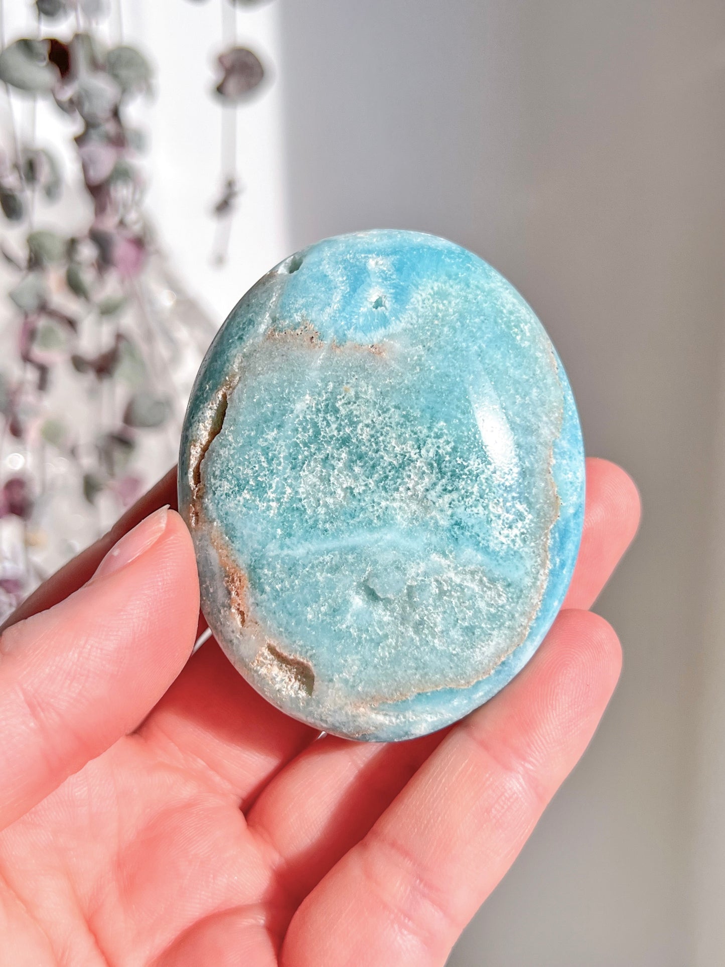 High Grade Blue Aragonite Palm