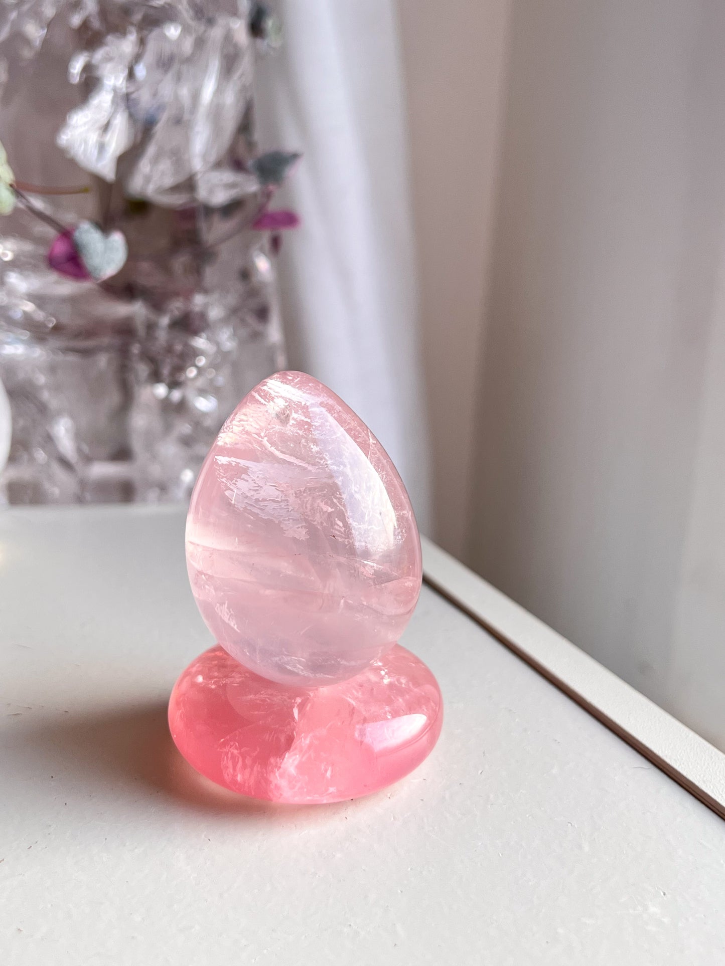 High Grade Star Rose Quartz egg