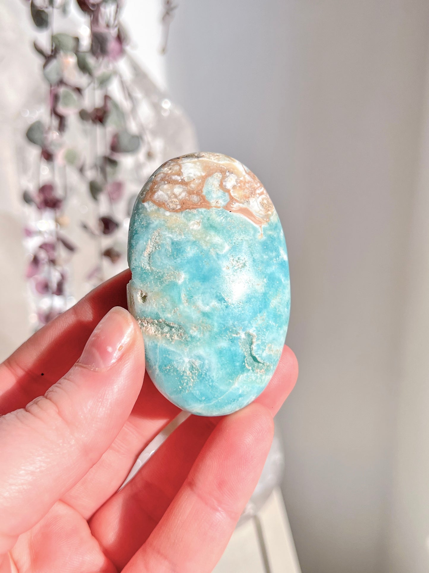 High Grade Blue Aragonite Palm