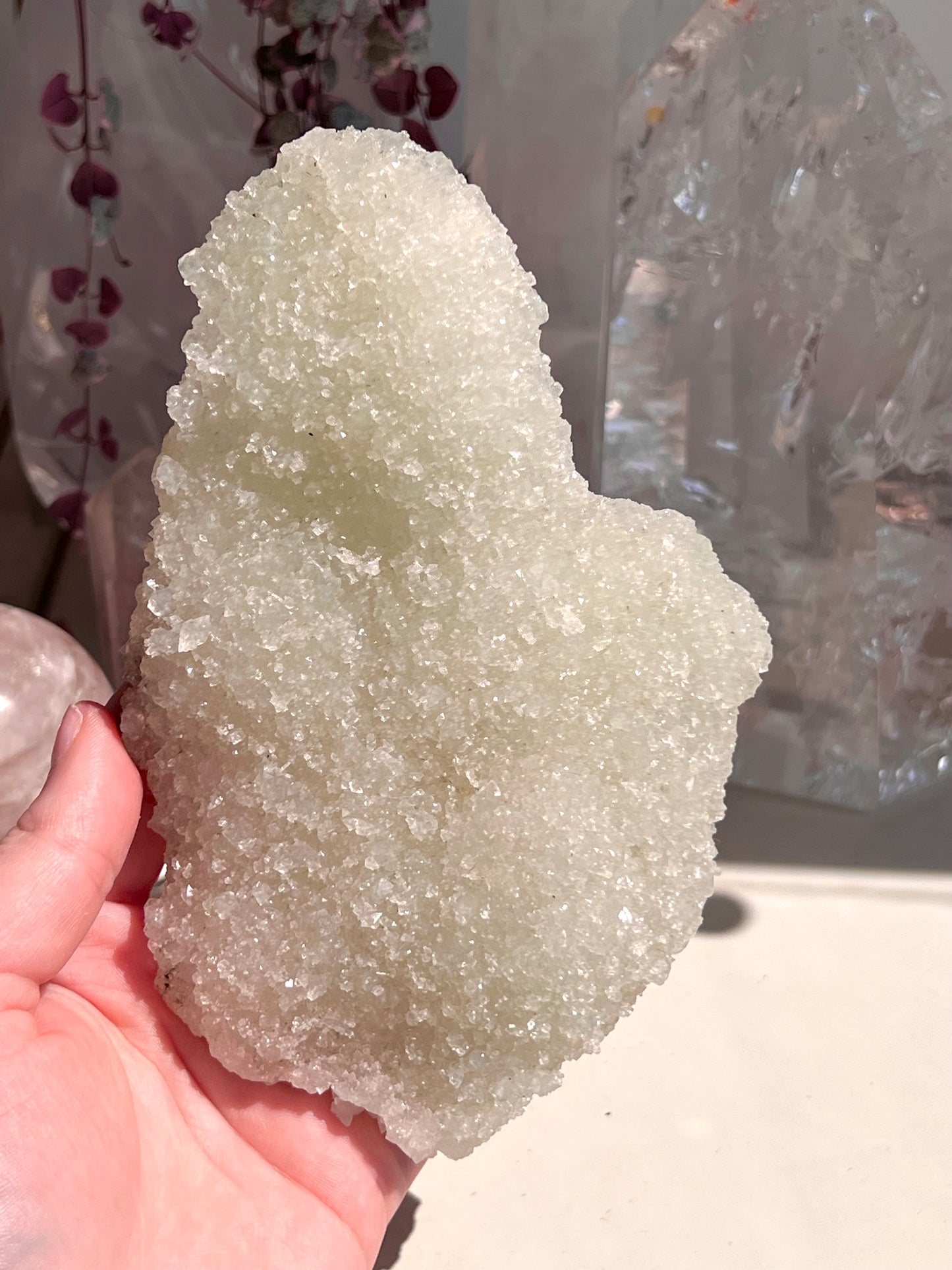 Rare diamond green crust apophyllite