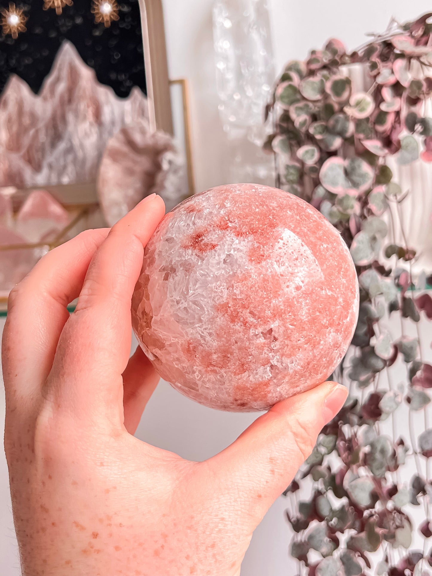 Pink amethyst sphere