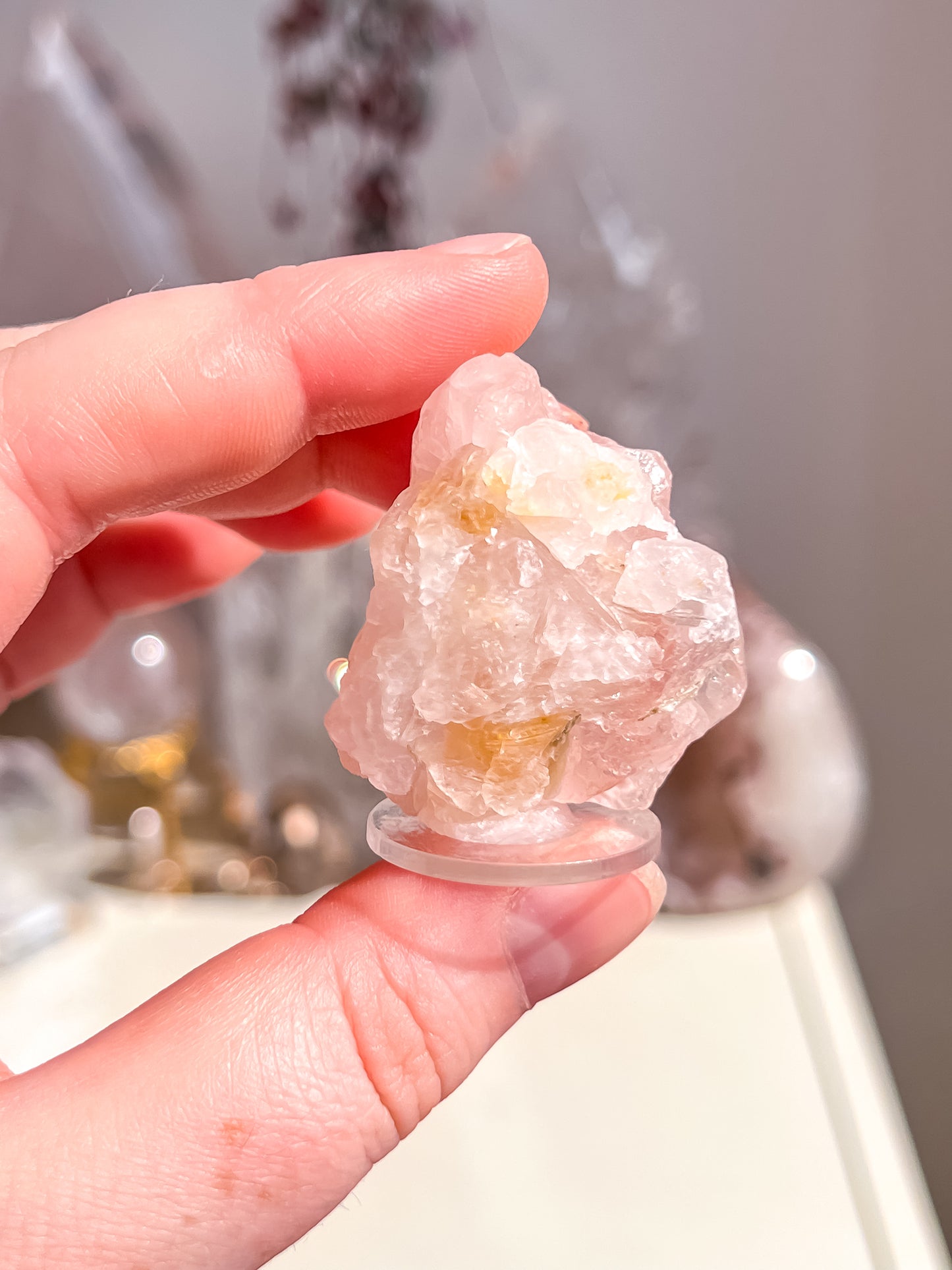 Rare Pink & Golden Fluorite