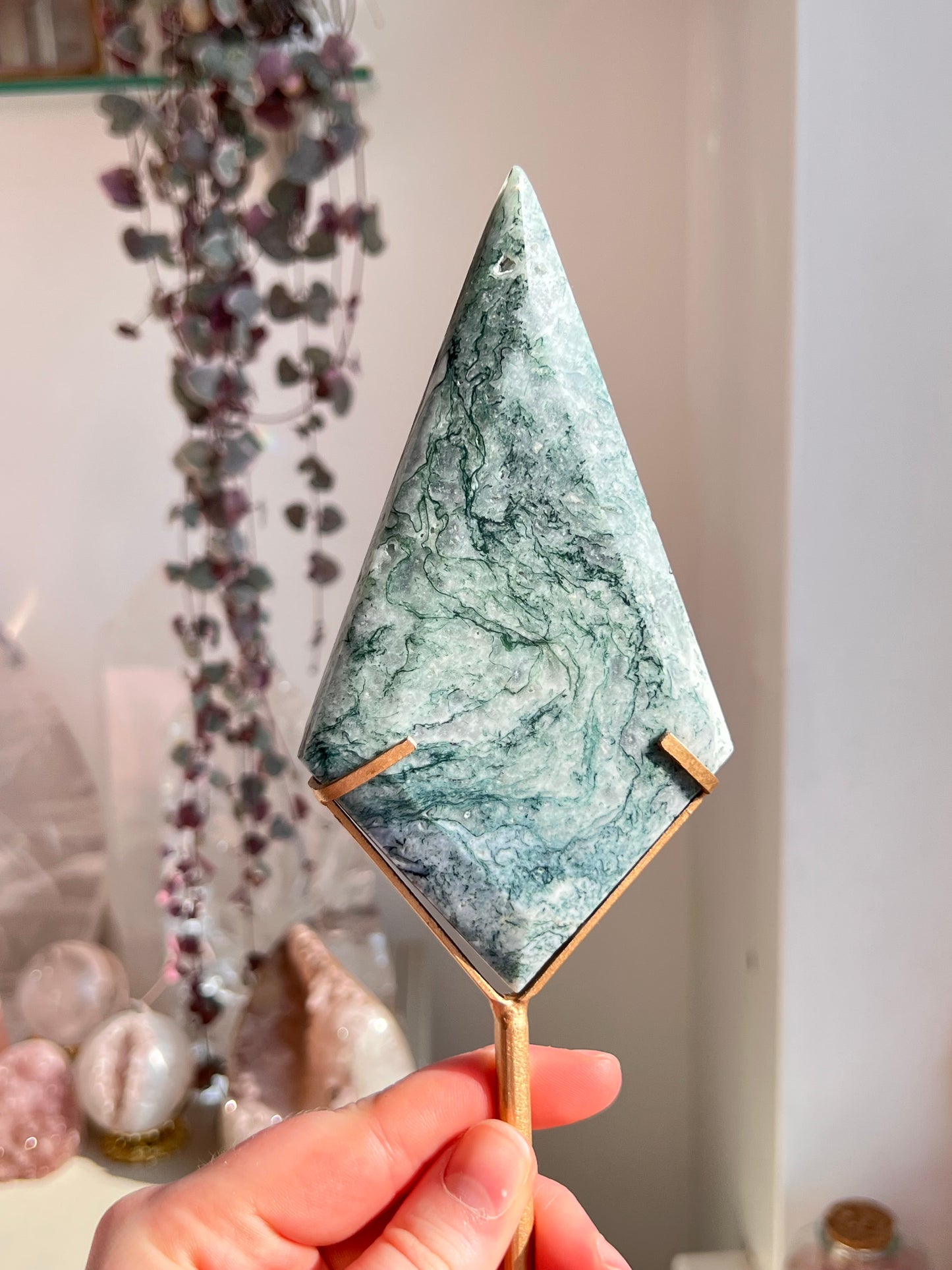 Moss agate diamond
