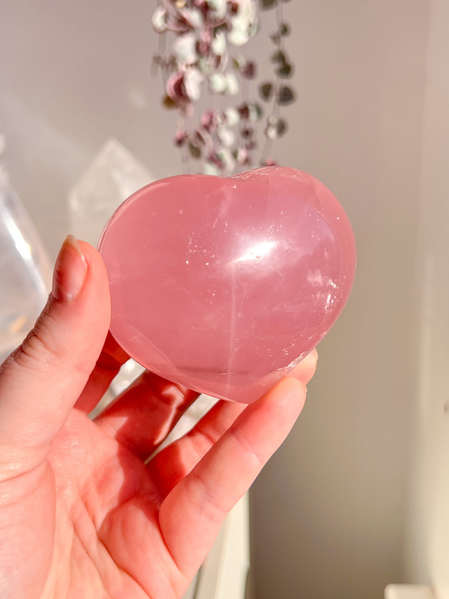 Star Rose Quartz heart