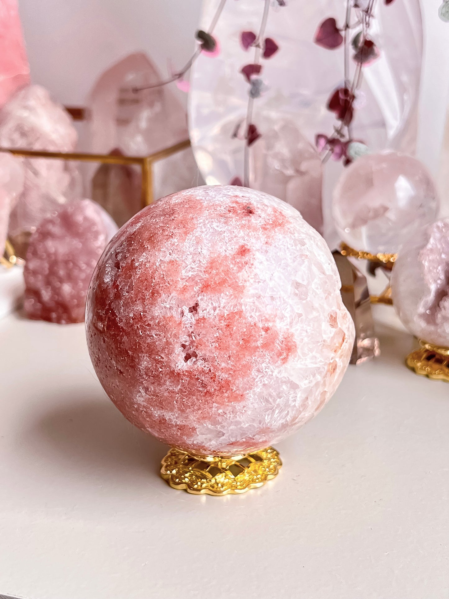 Pink amethyst sphere