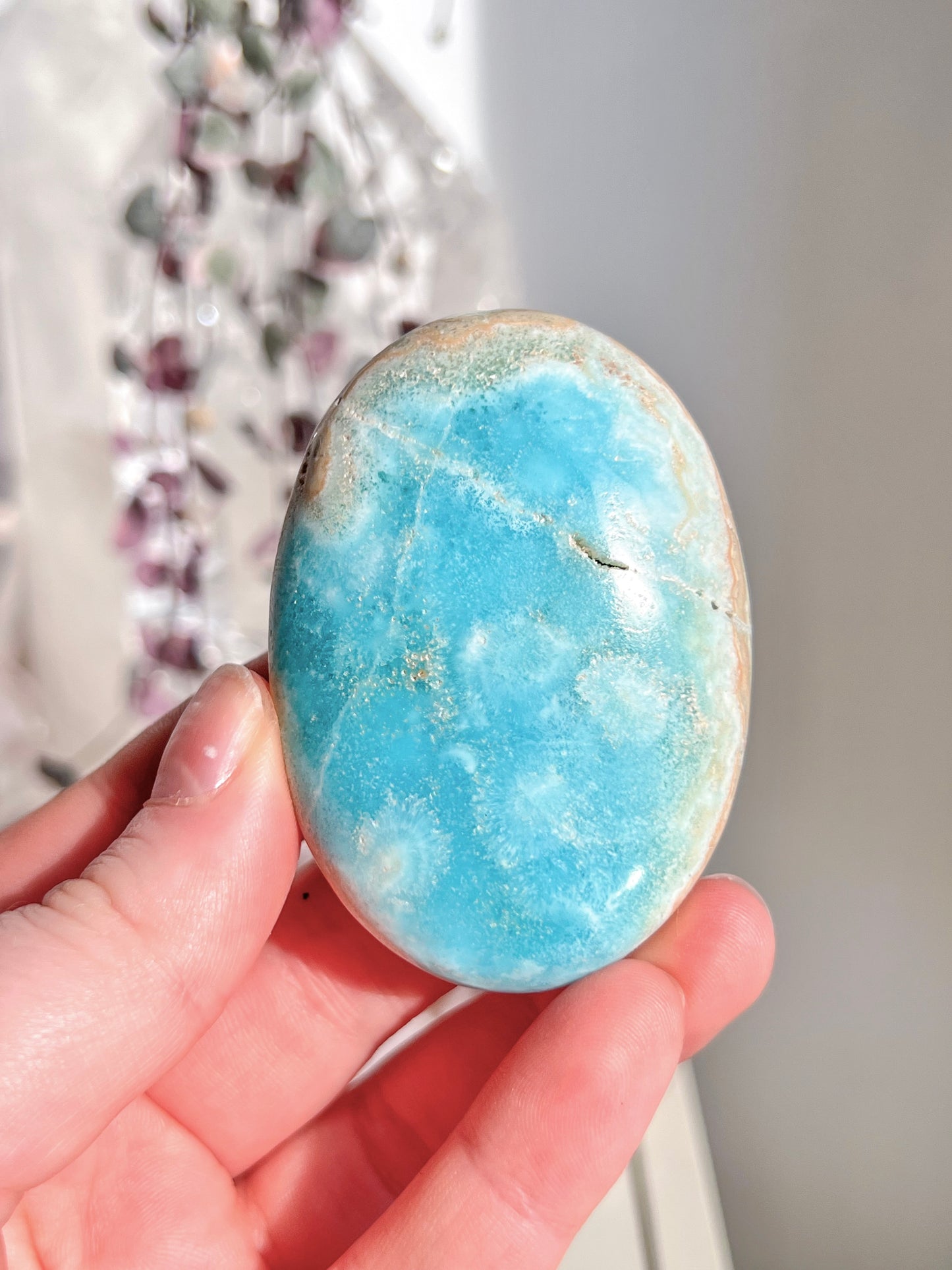 High Grade Blue Aragonite Palm