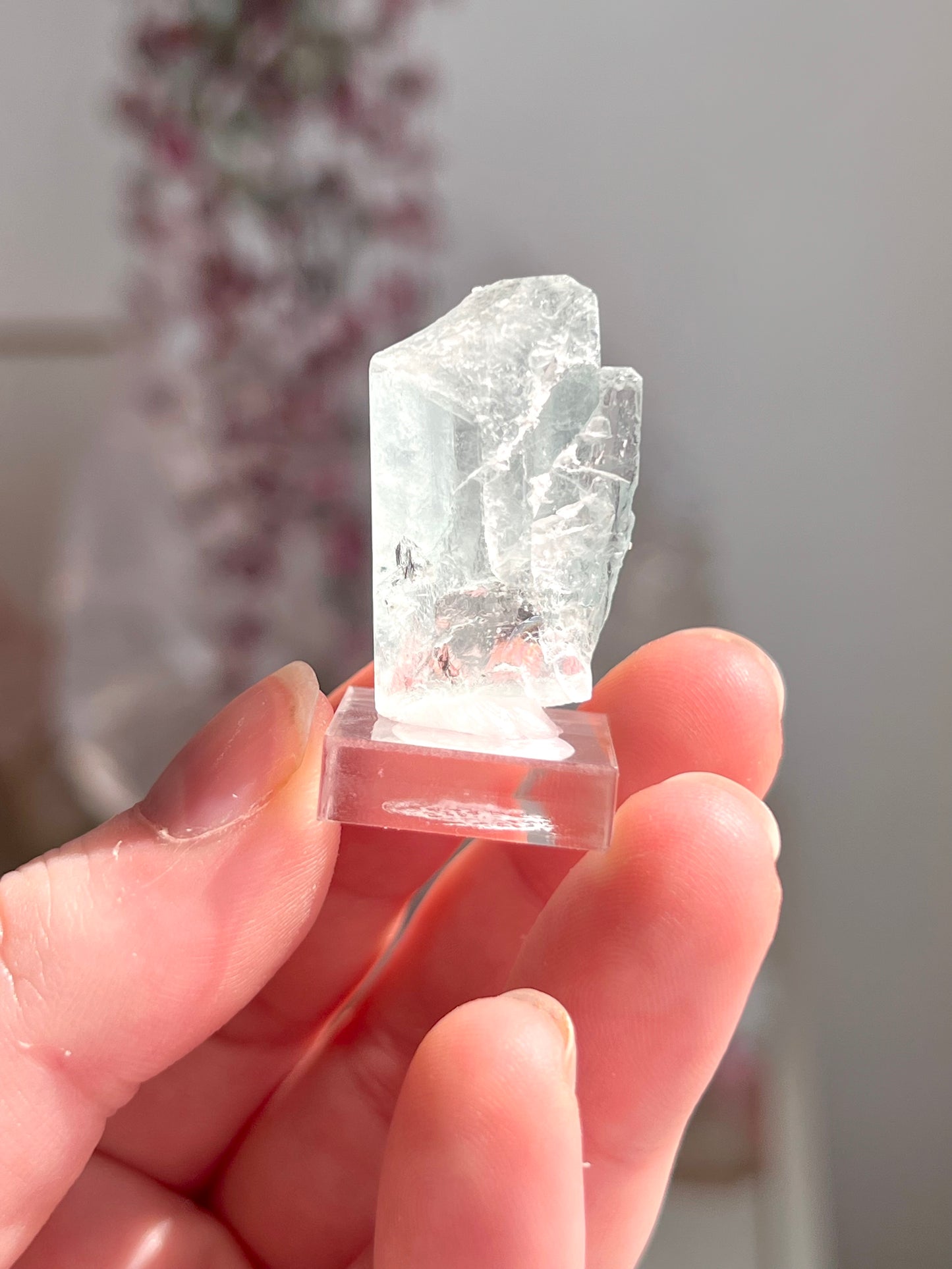 High Grade Aquamarine on stand