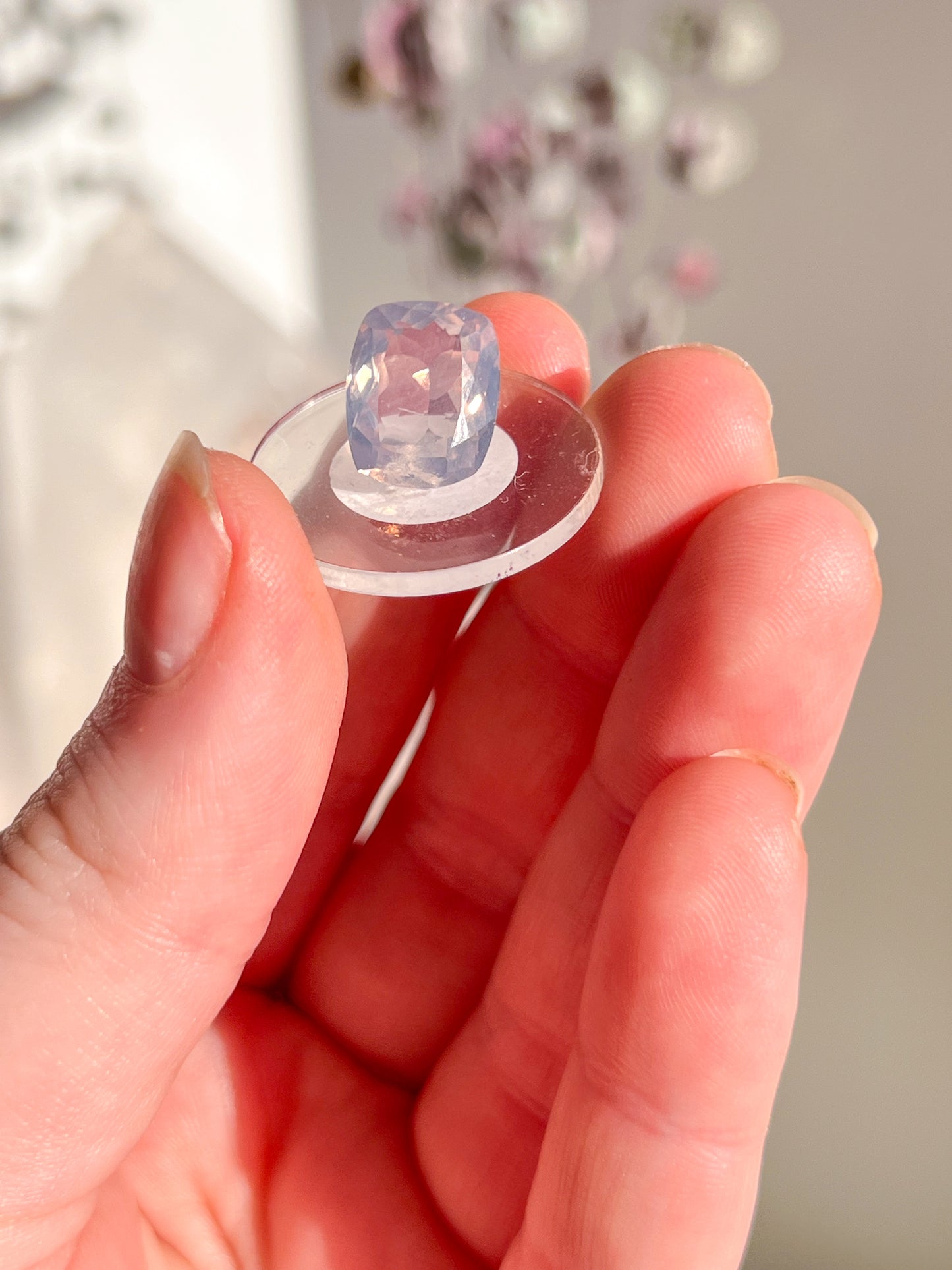 Faceted Lavender Moon Quartz