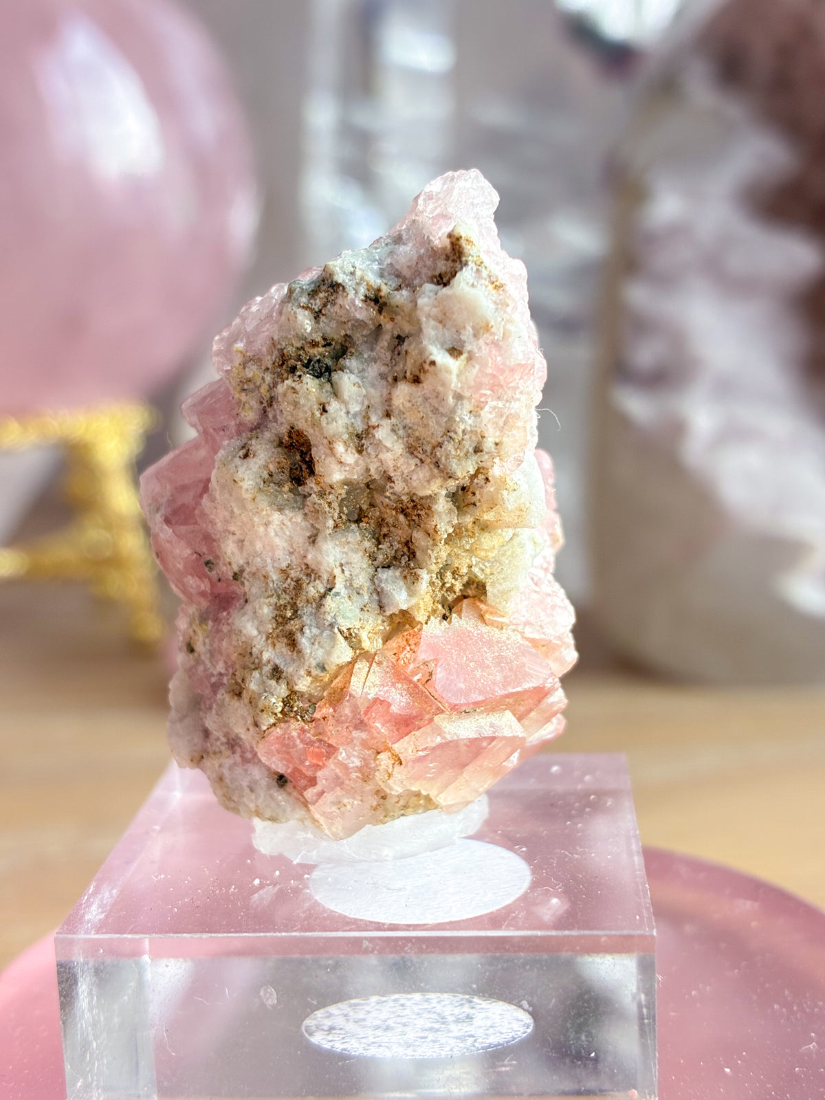 Swiss pink fluorite specimen