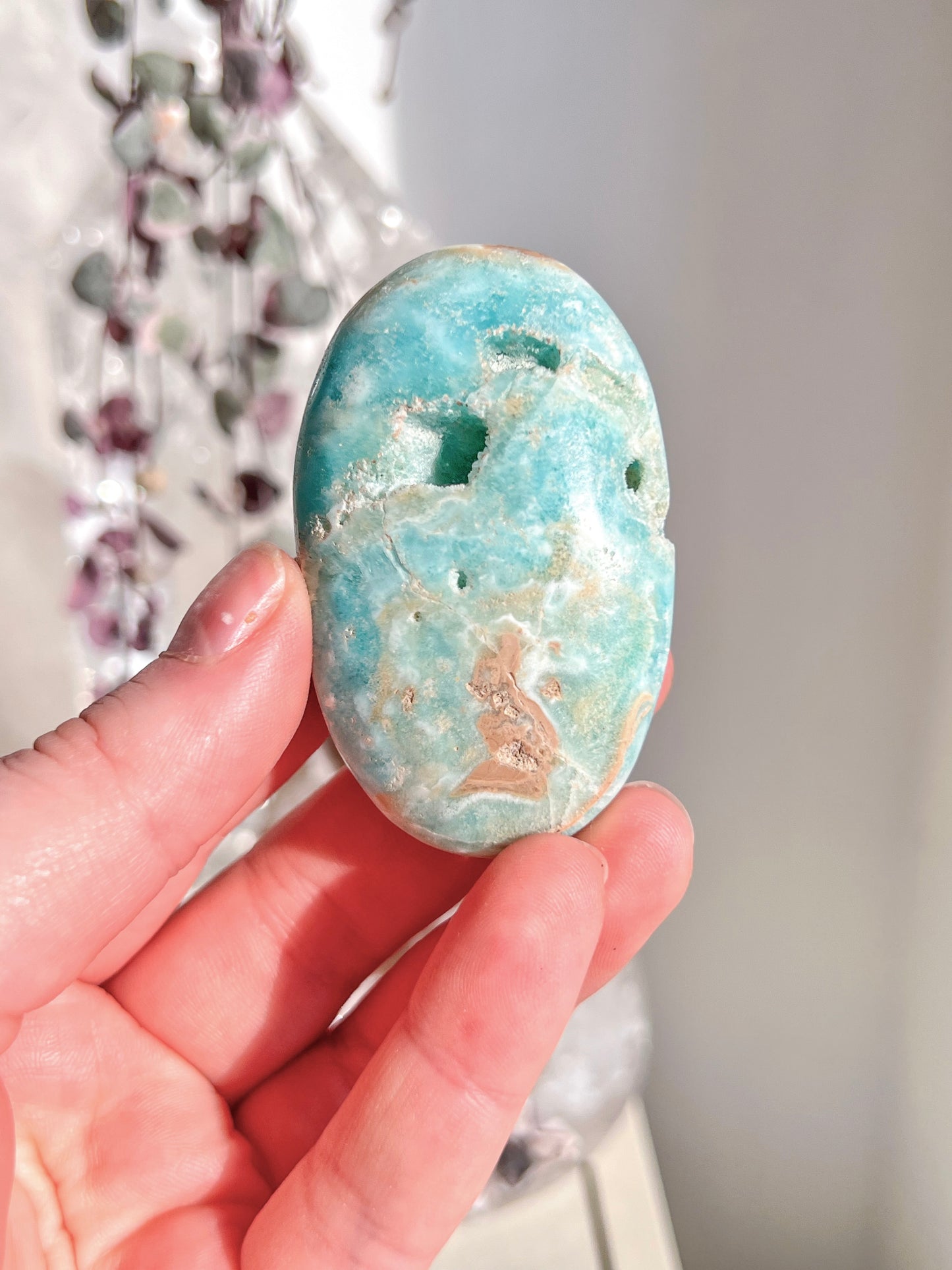High Grade Blue Aragonite Palm