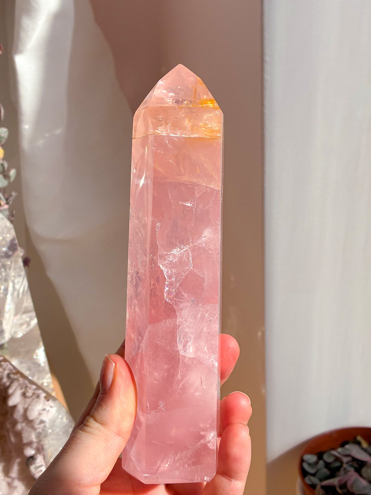 Brazlian Rose Quartz tower