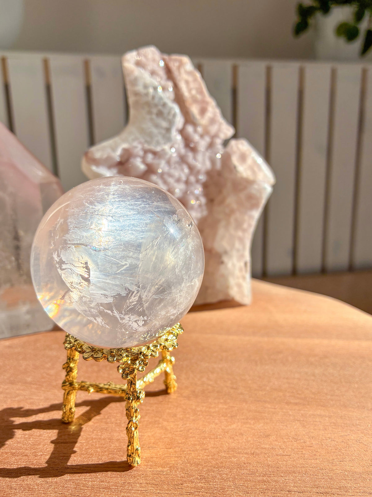 mozambique rose quartz sphere