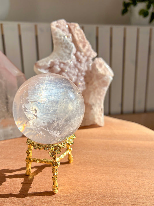 mozambique rose quartz sphere