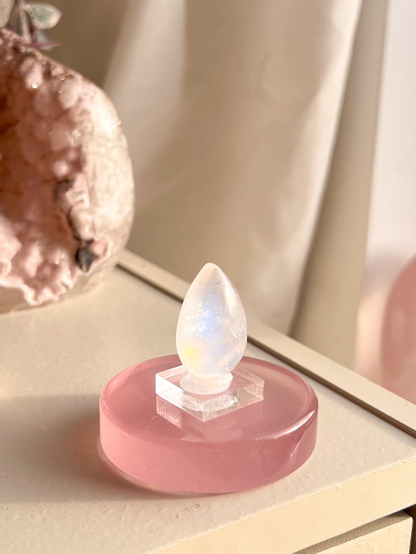Gem grade moonstone teardrop