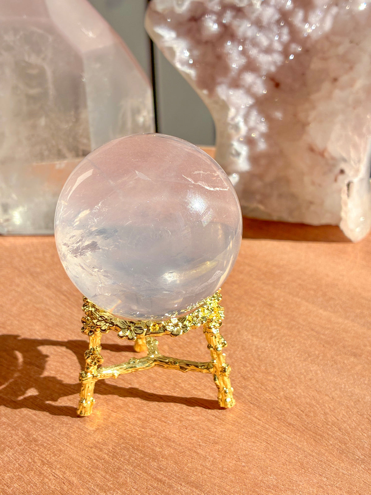 mozambique rose quartz sphere