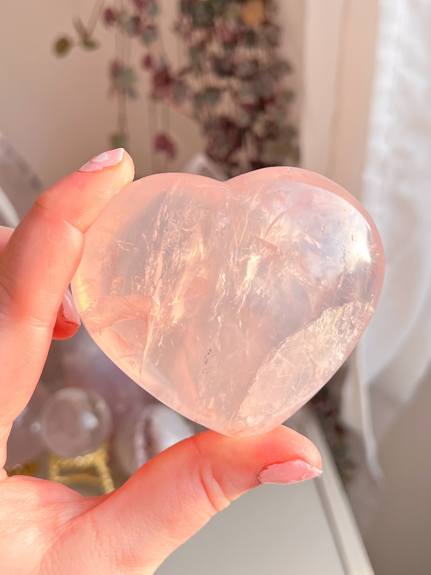 Star Rose Quartz Heart