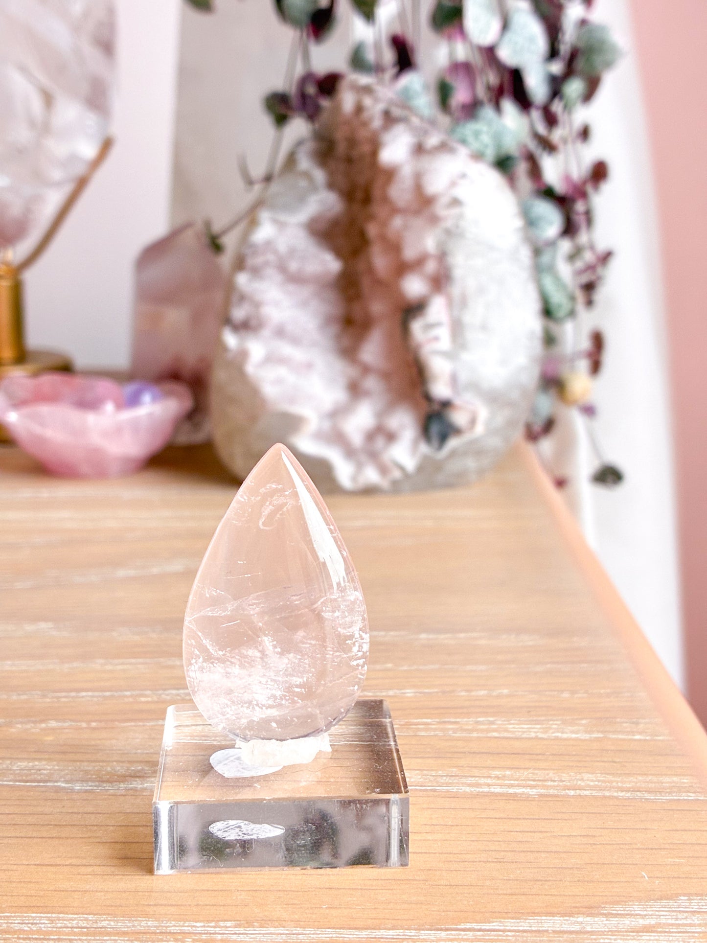 Rose Quartz with white lodolite