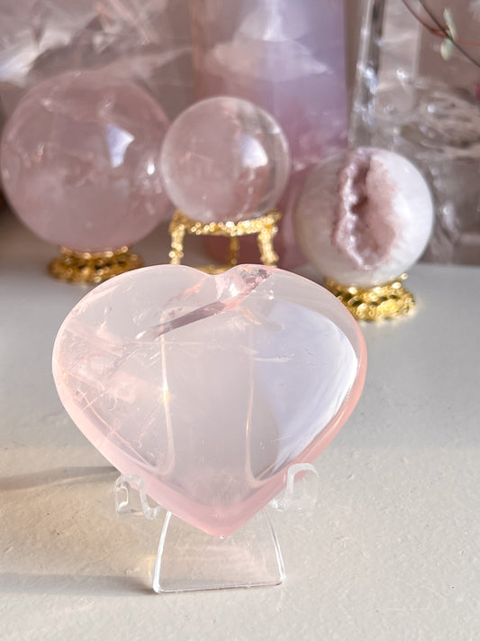 Star Rose Quartz Heart