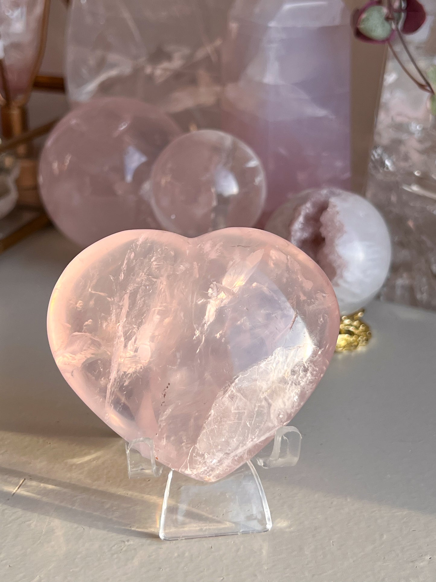 Star Rose Quartz Heart