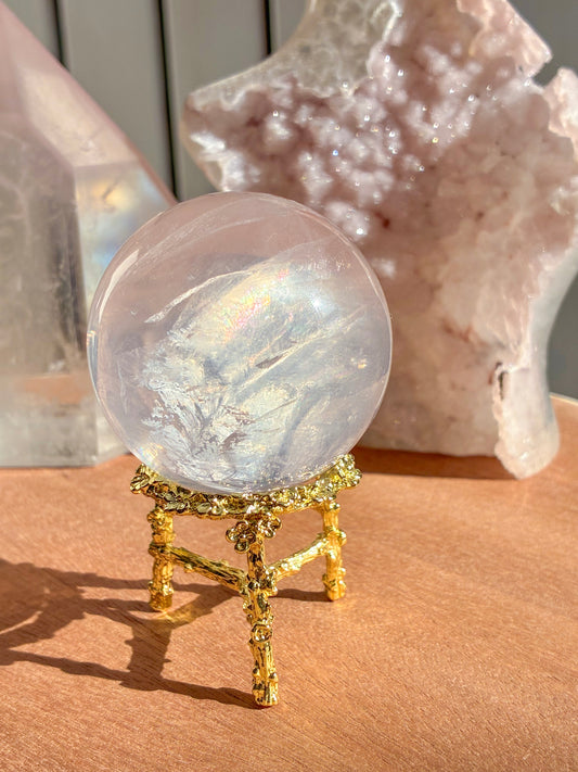 mozambique rose quartz sphere