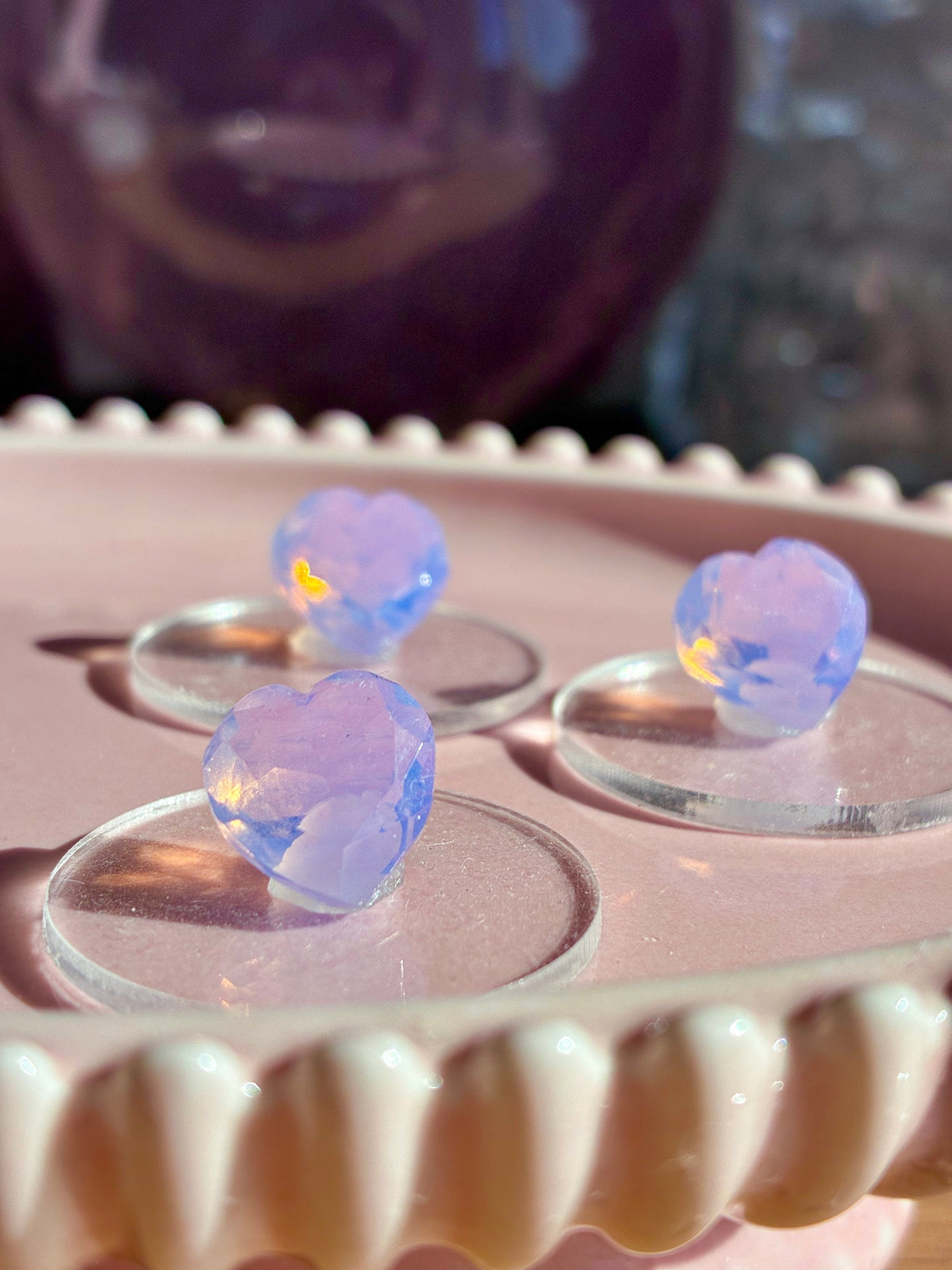 Lavender moon quartz heart
