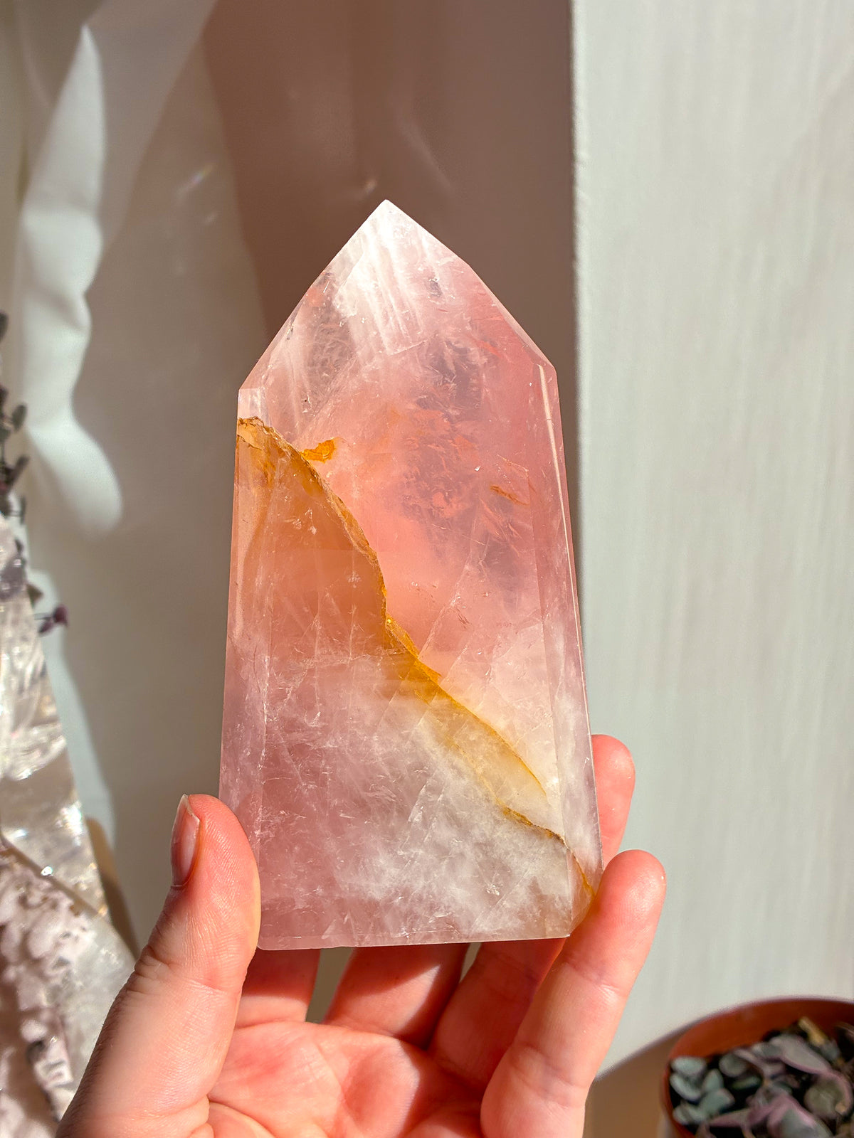 Brazlian Rose Quartz tower